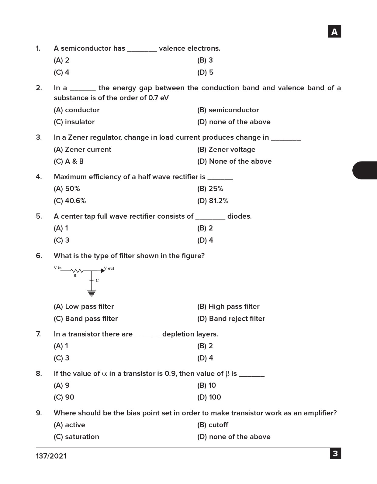 KPSC Engineering Assistant Exam 2021 Code 1372021 2