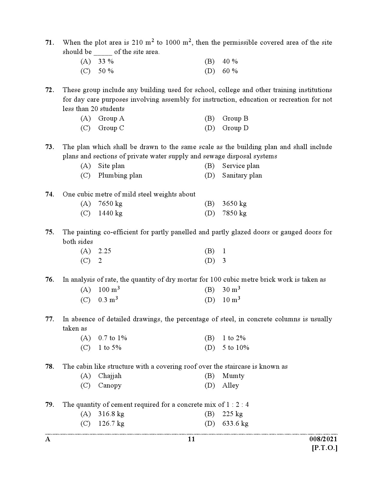 KPSC Engineering Assistant Grade III Exam 2021 Code 0082021 10