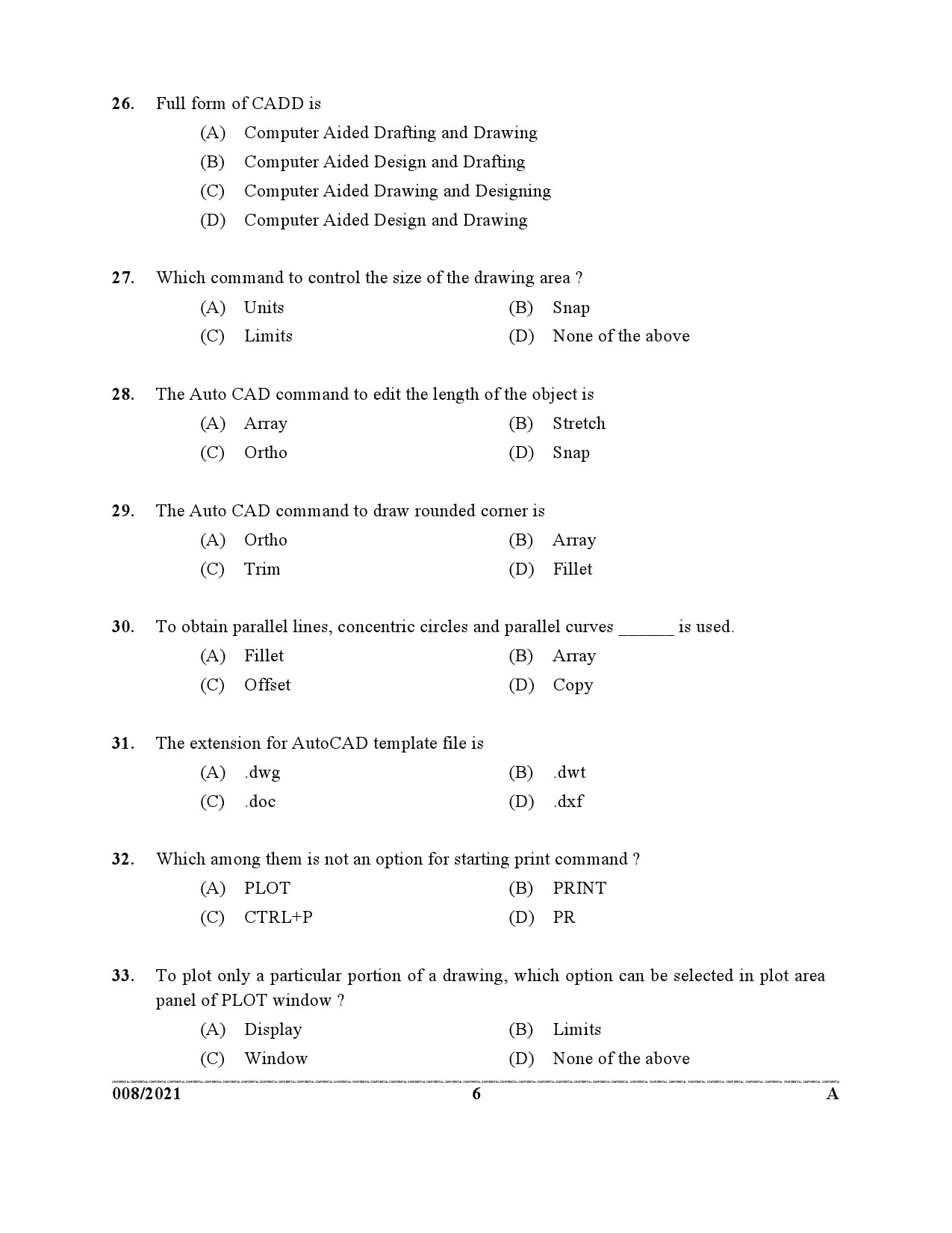 KPSC Engineering Assistant Grade III Exam 2021 Code 0082021 5