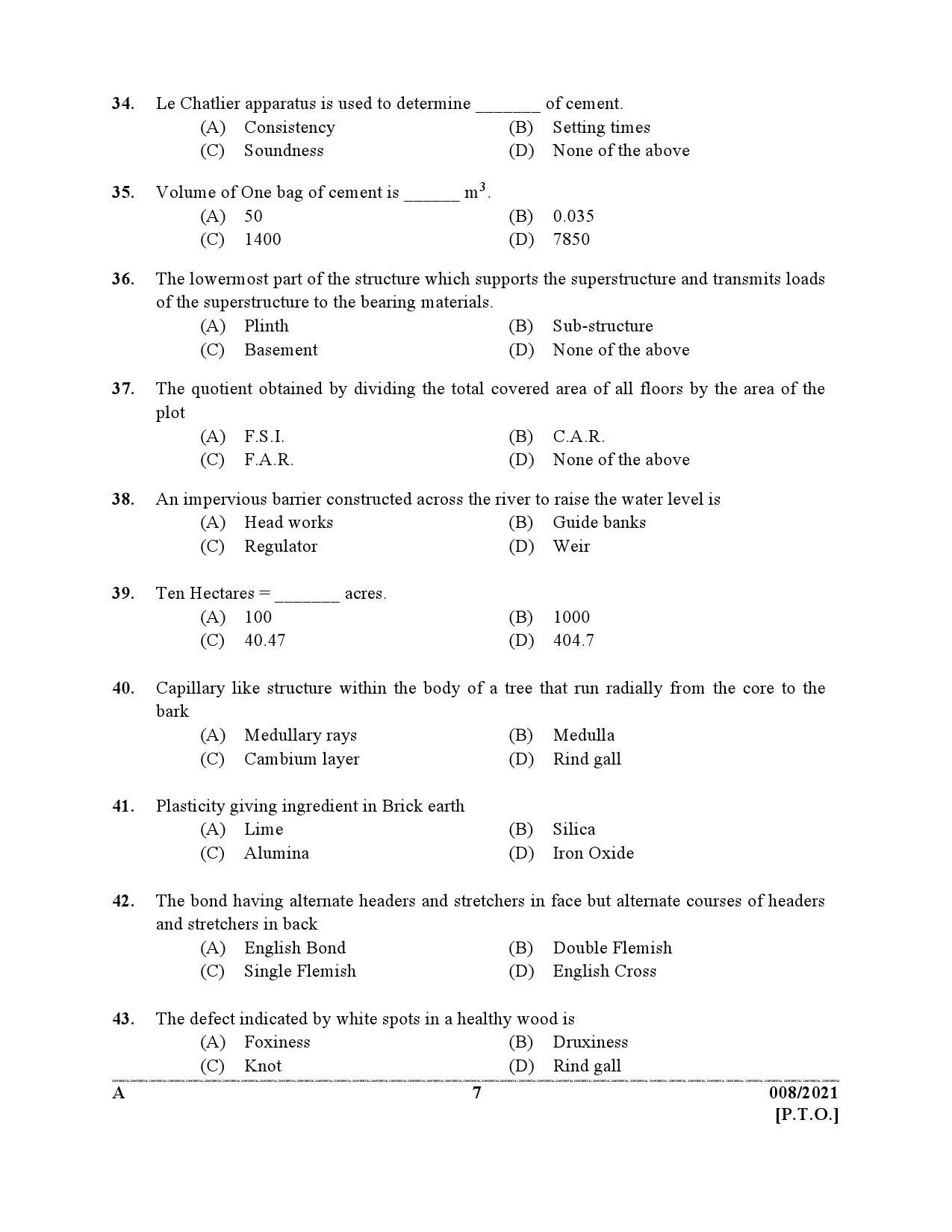 KPSC Engineering Assistant Grade III Exam 2021 Code 0082021 6