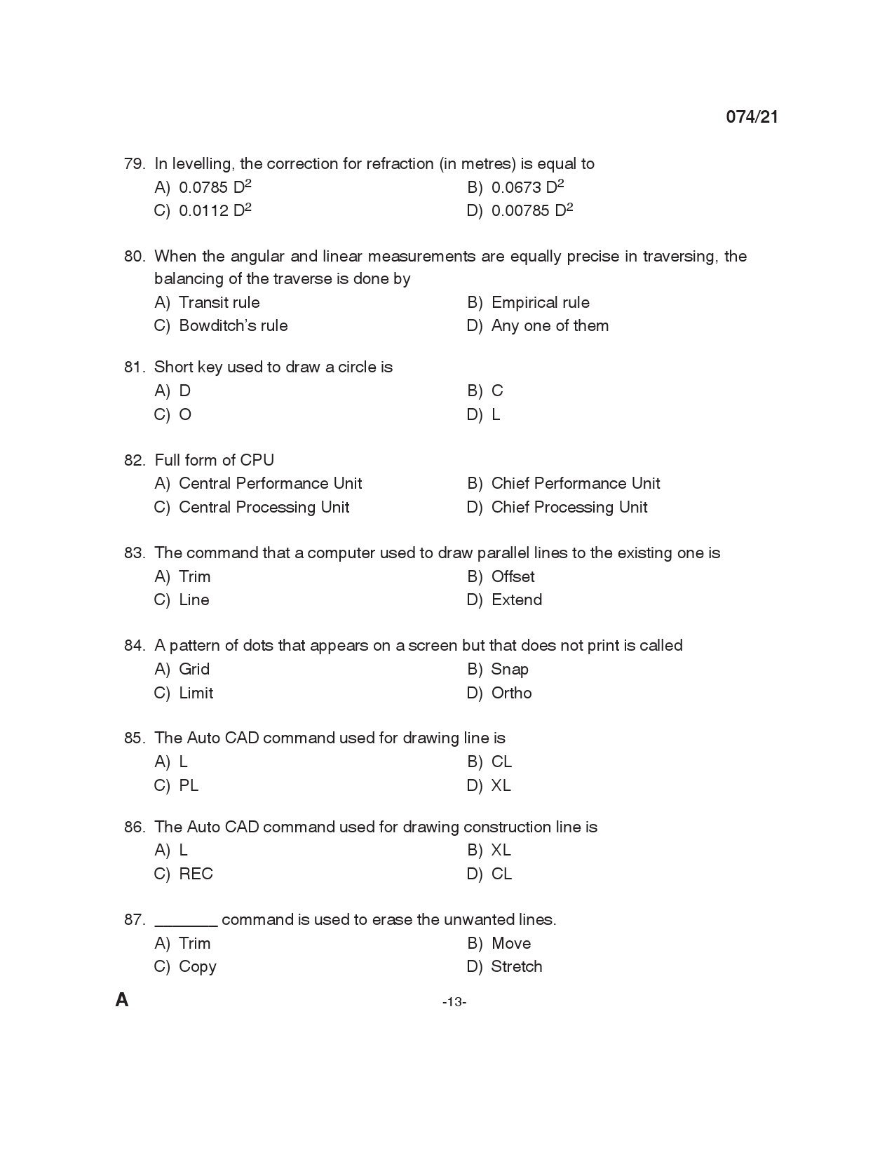 KPSC Engineering Assistant Grade III Exam 2021 Code 0742021 12