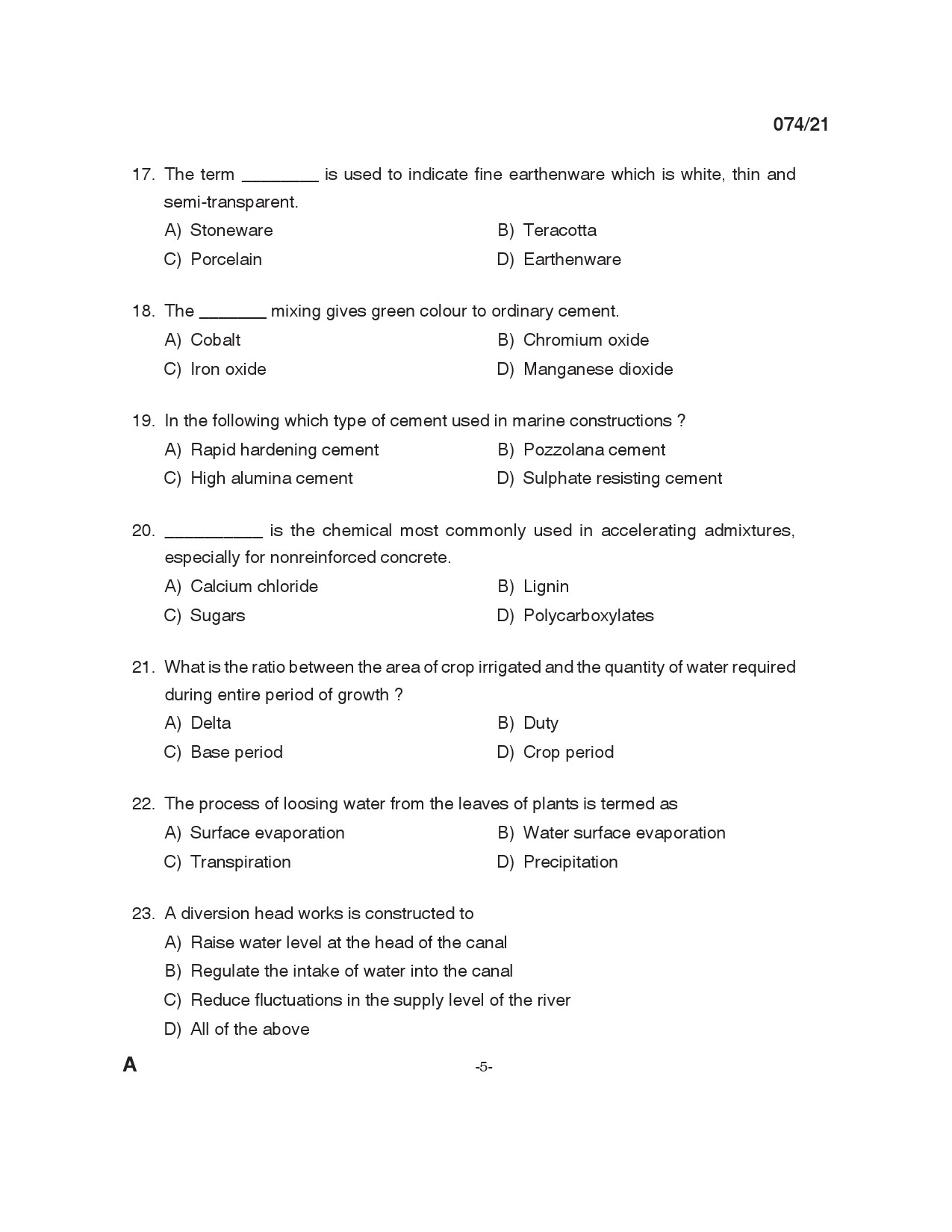 KPSC Engineering Assistant Grade III Exam 2021 Code 0742021 4