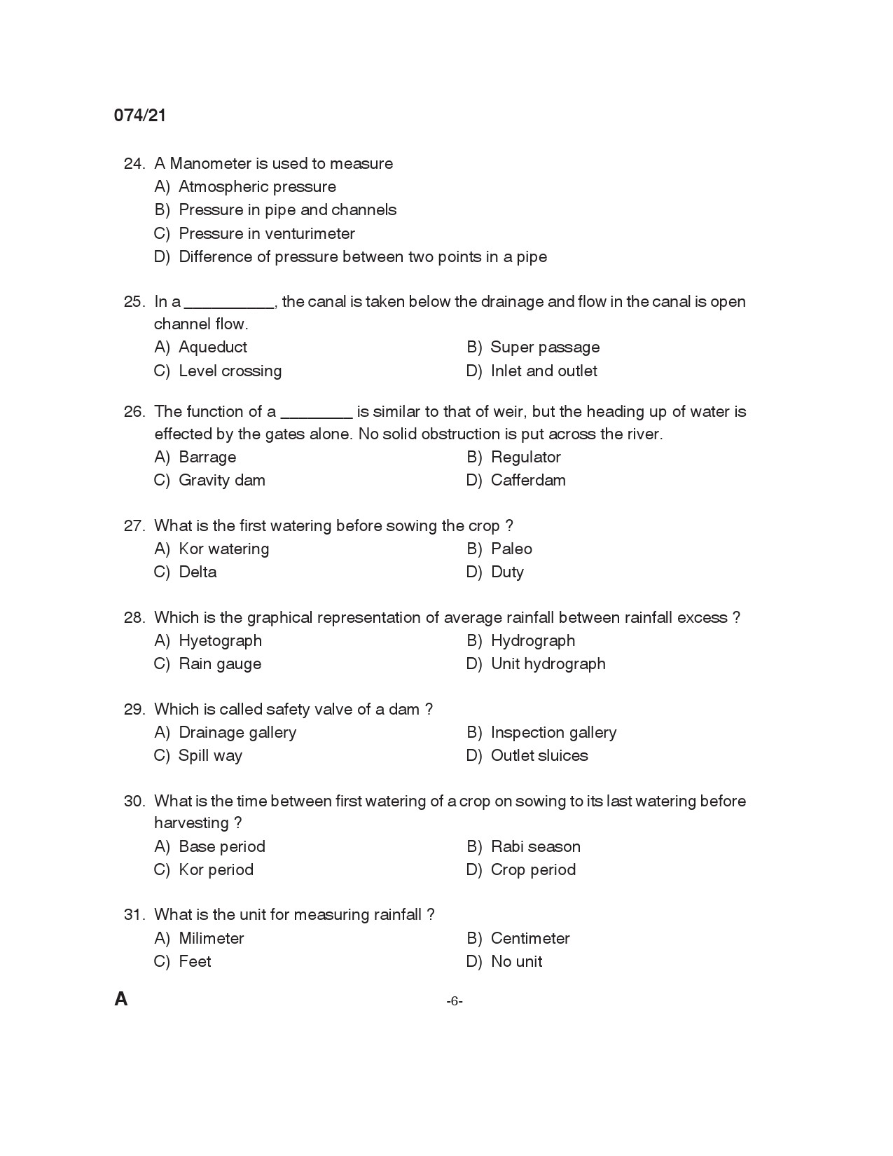 KPSC Engineering Assistant Grade III Exam 2021 Code 0742021 5