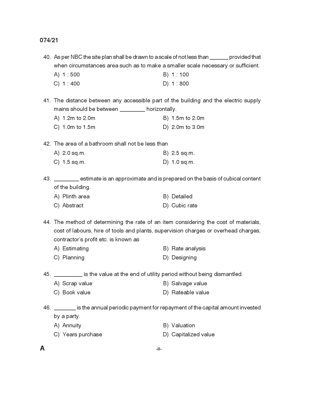 KPSC Engineering Assistant Grade III Exam 2021 Code 0742021 7