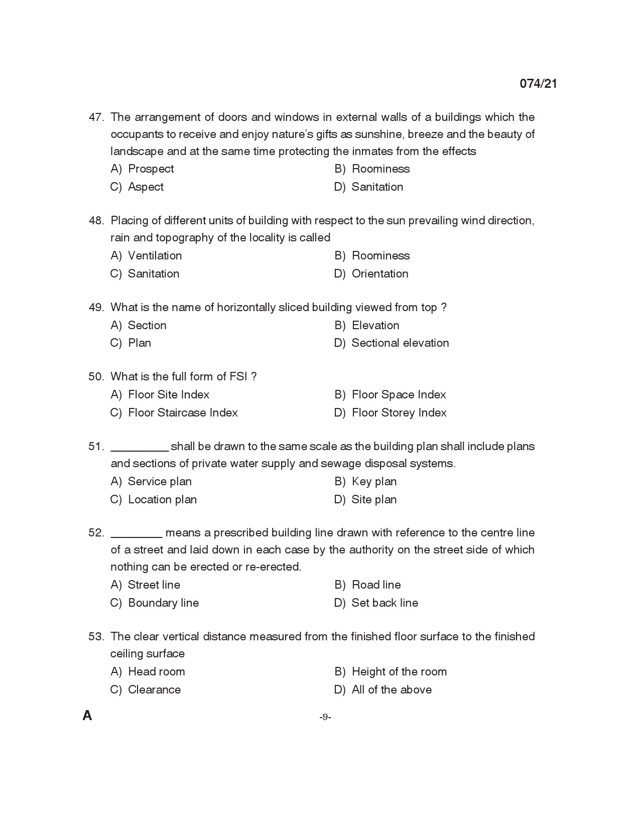 KPSC Engineering Assistant Grade III Exam 2021 Code 0742021 8