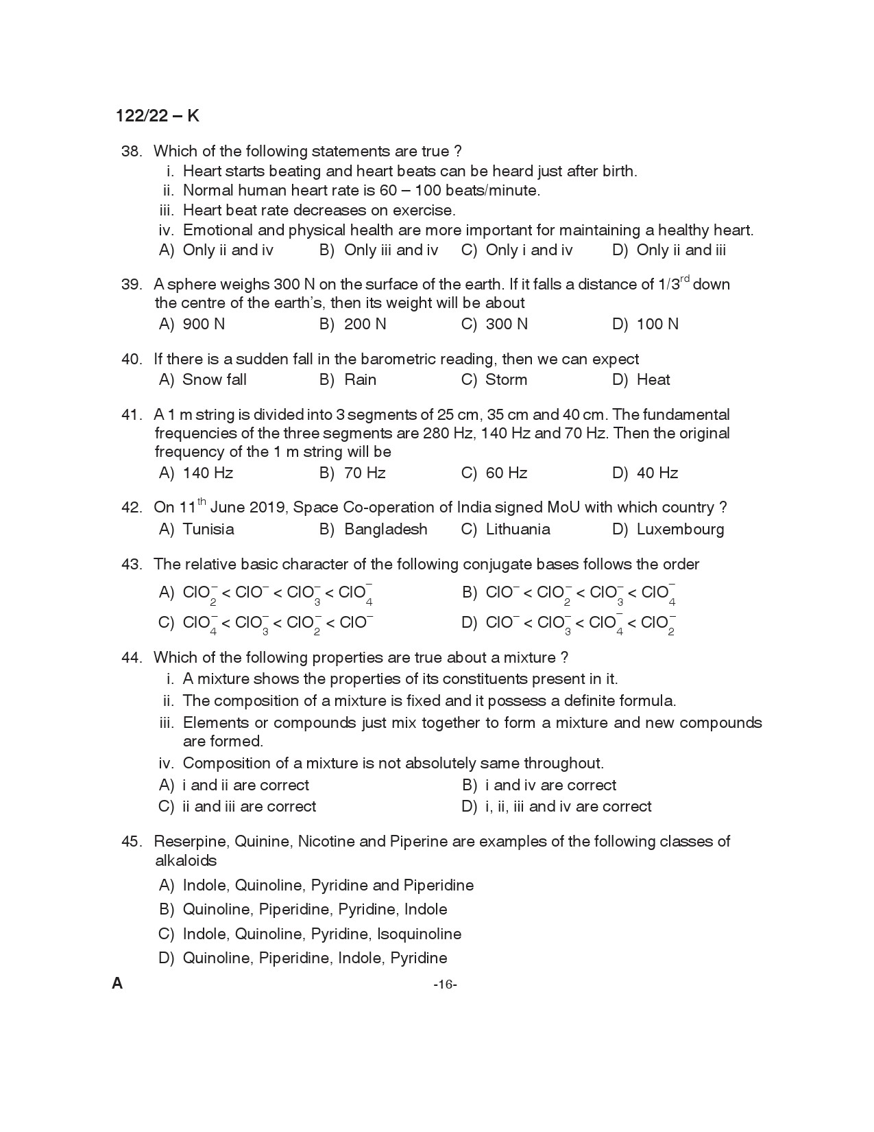 KPSC Excise Inspector Trainee Kannada Exam 2022 Code 1222022 16