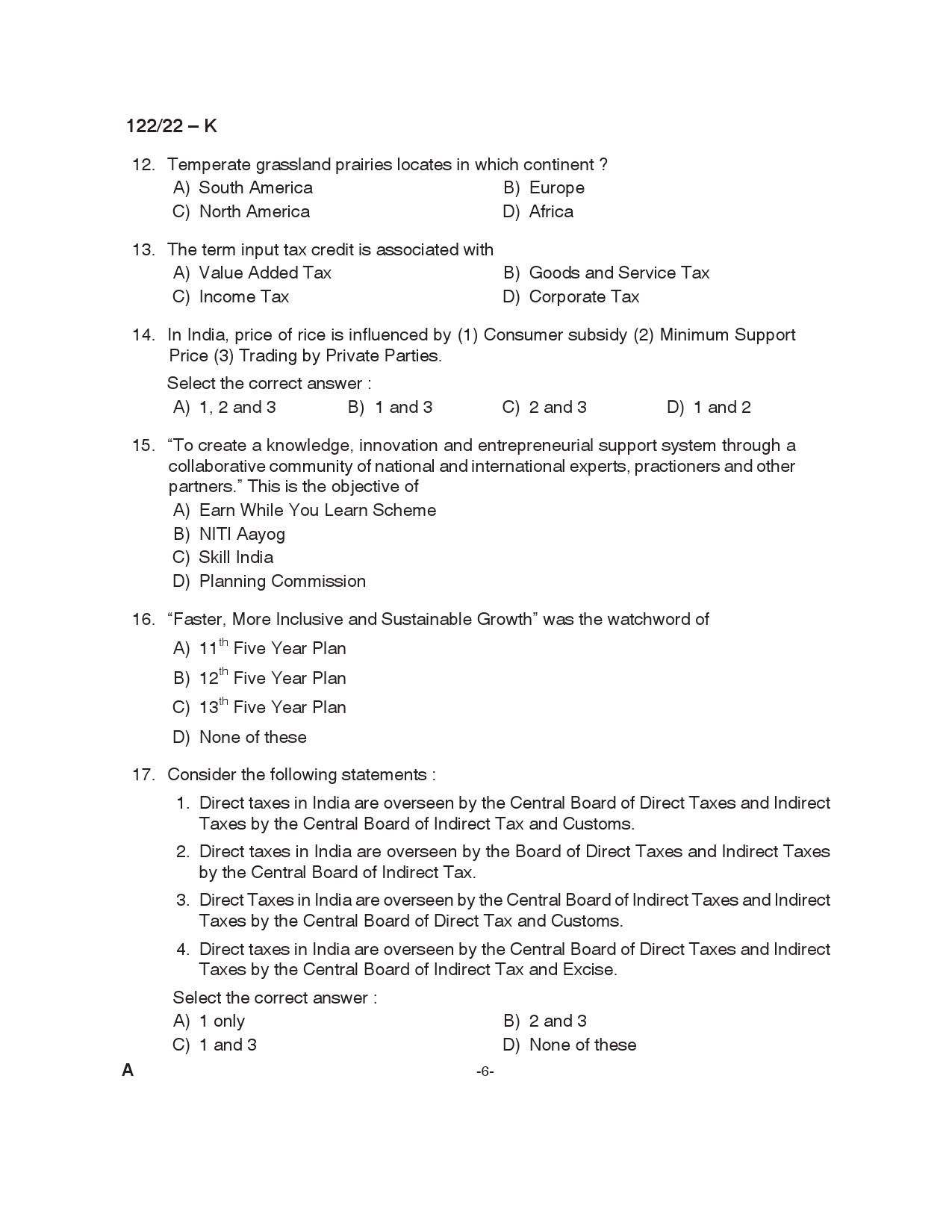 KPSC Excise Inspector Trainee Kannada Exam 2022 Code 1222022 6