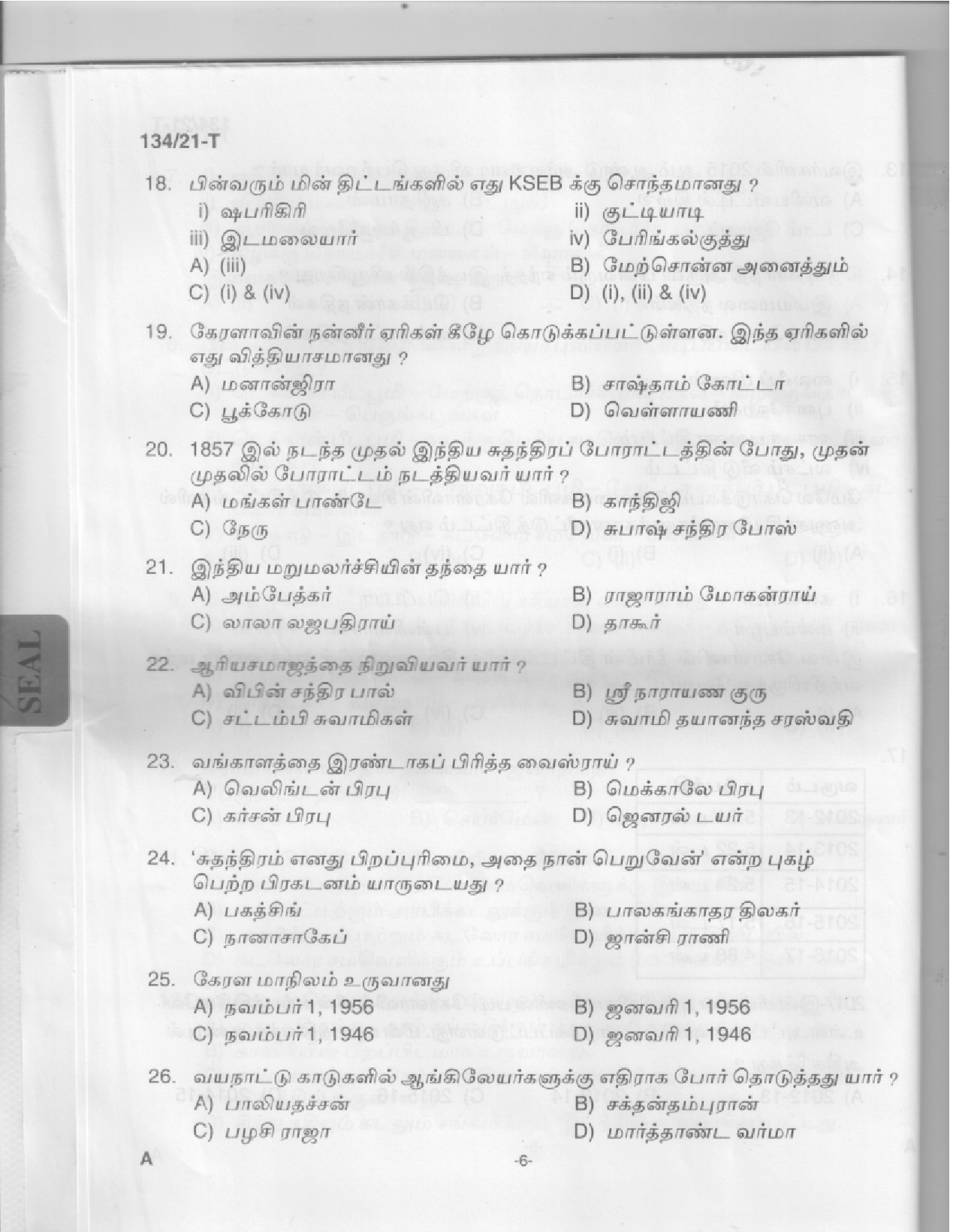 KPSC Field Worker Tamil Exam 2021 Code 1342021 T 4