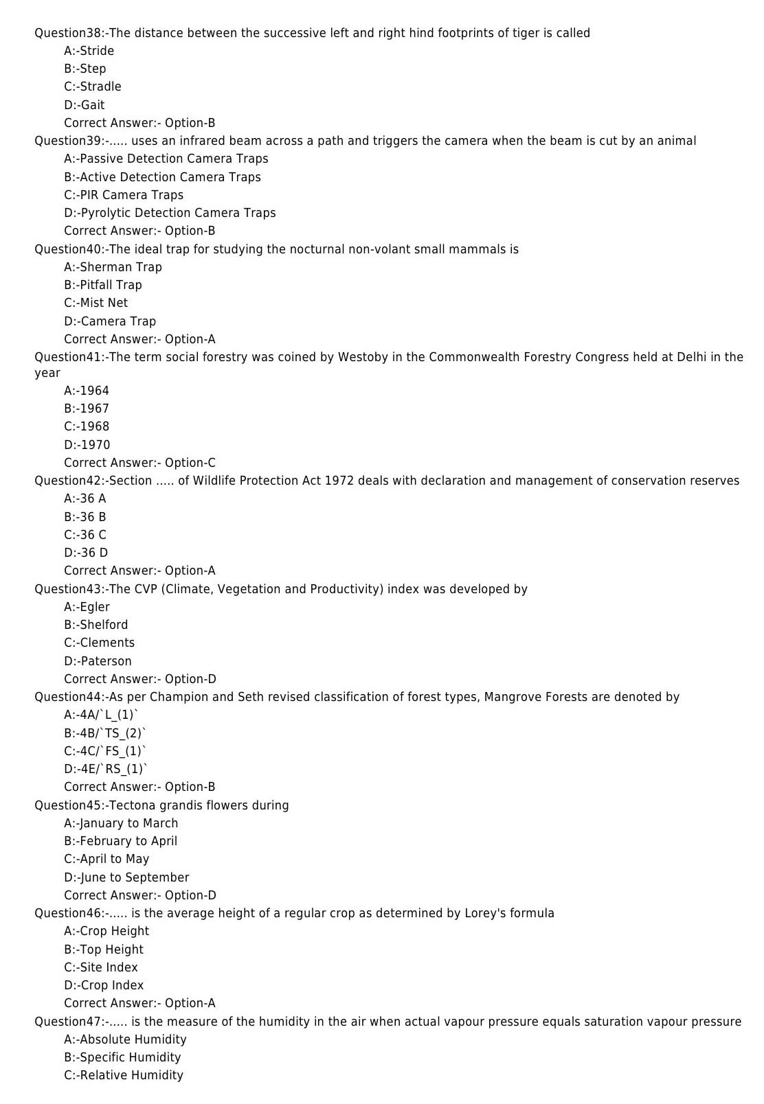 KPSC Forest Ranger Exam 2019 Code 482019OL 5