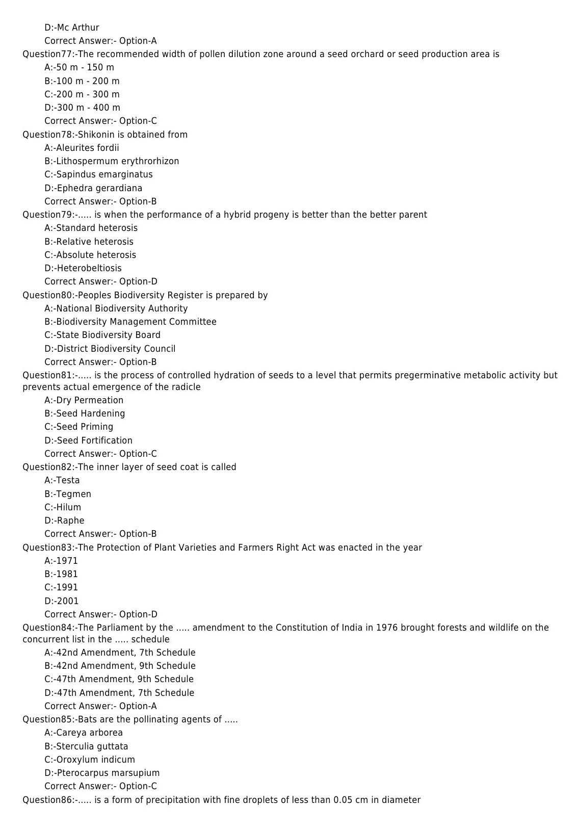 KPSC Forest Ranger Exam 2019 Code 482019OL 9