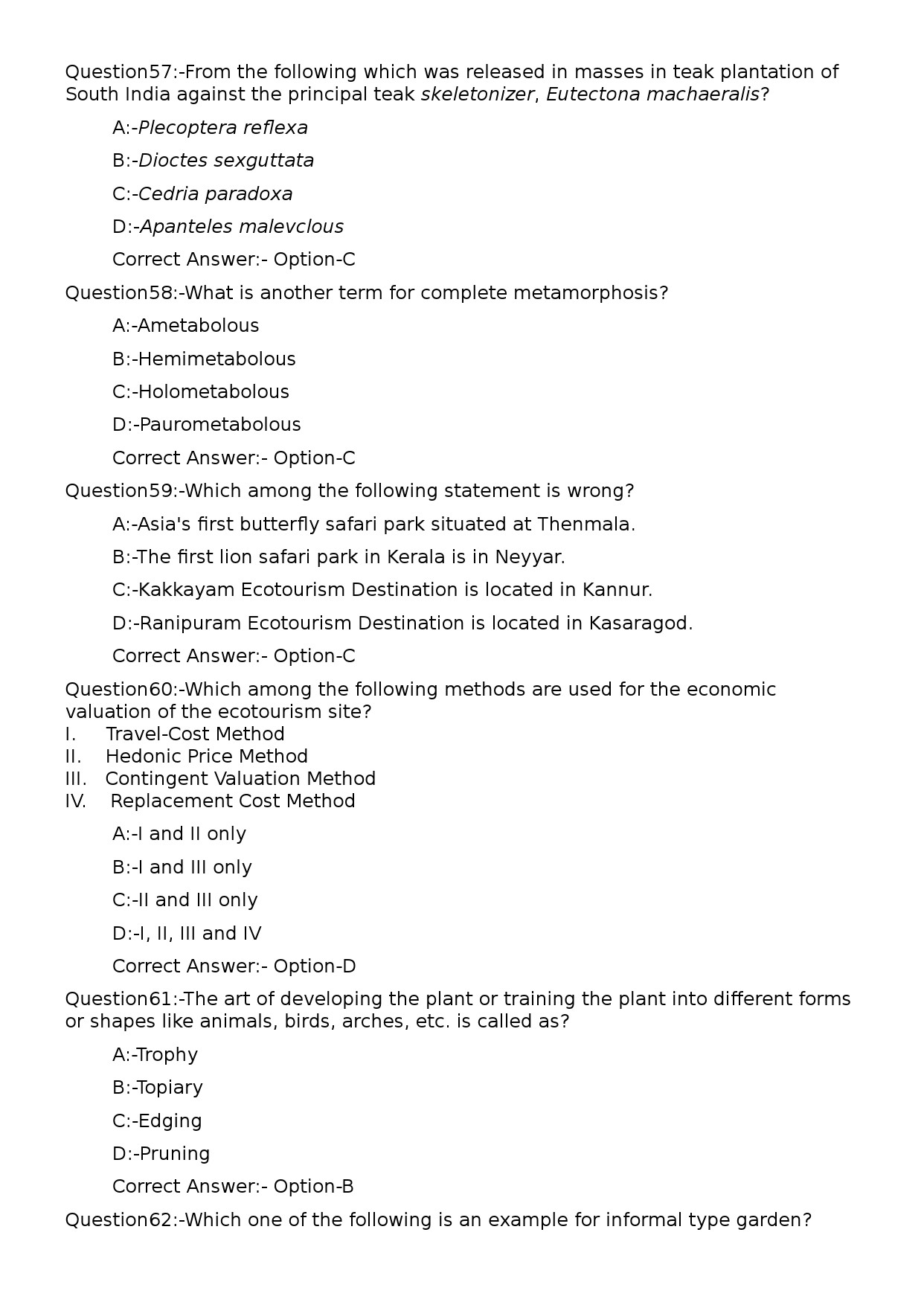 KPSC Forest Ranger Exam 2023 Code 592023OL 12