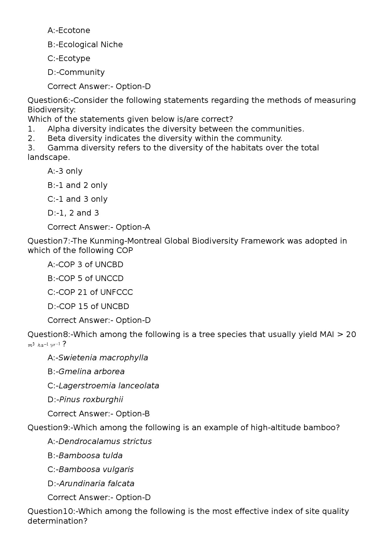 KPSC Forest Ranger Exam 2023 Code 592023OL 2