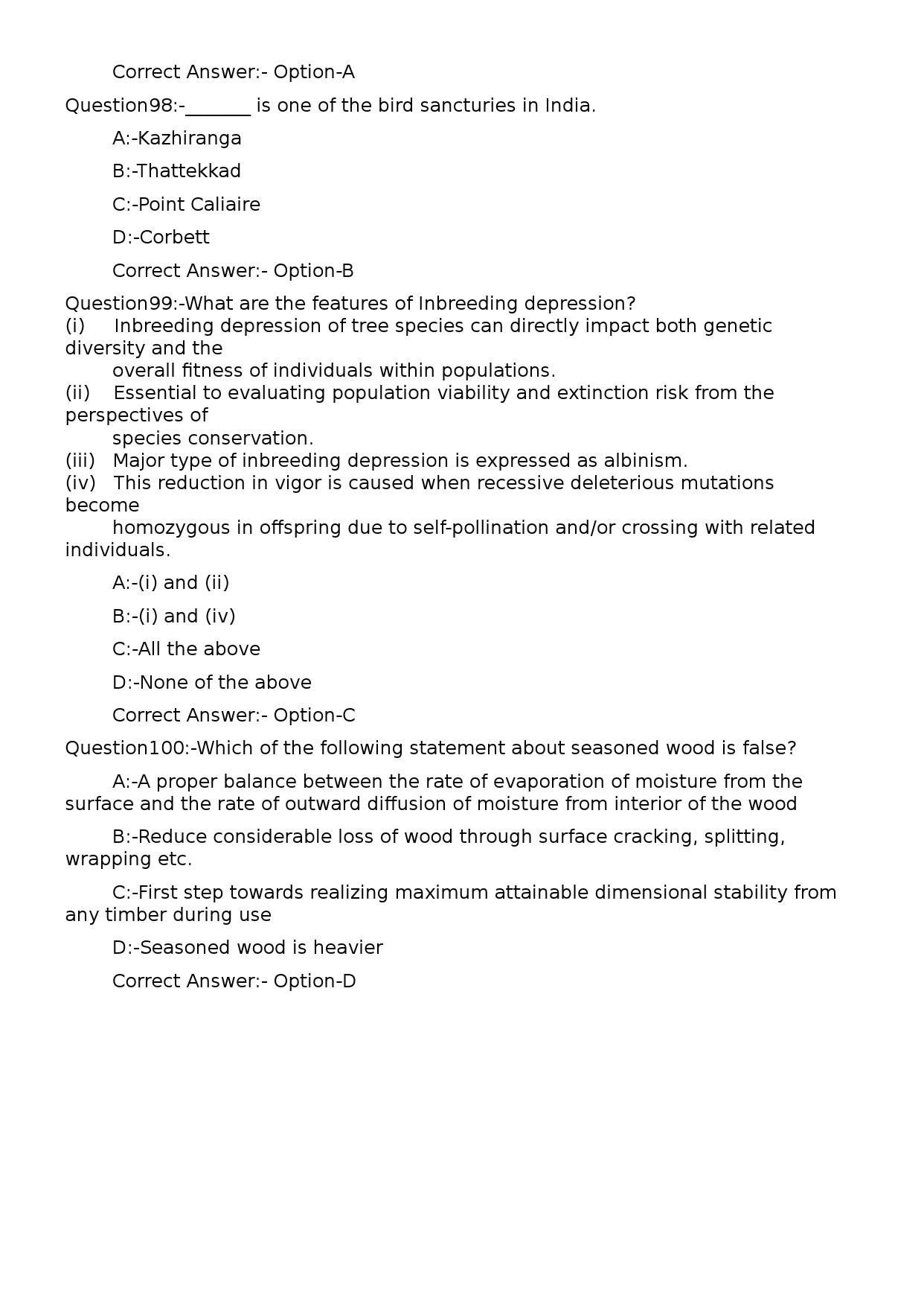 KPSC Forest Ranger Exam 2023 Code 592023OL 20