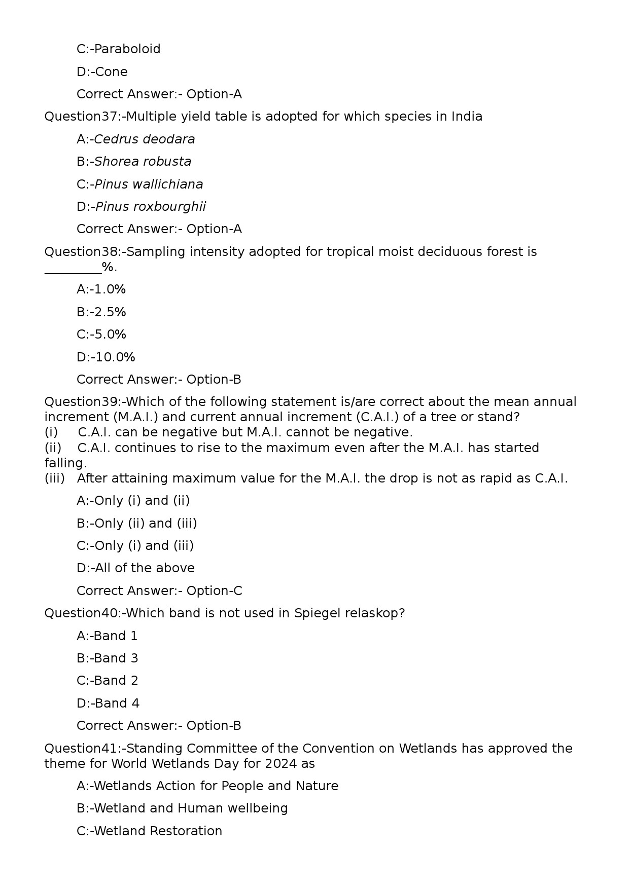 KPSC Forest Ranger Exam 2023 Code 592023OL 8