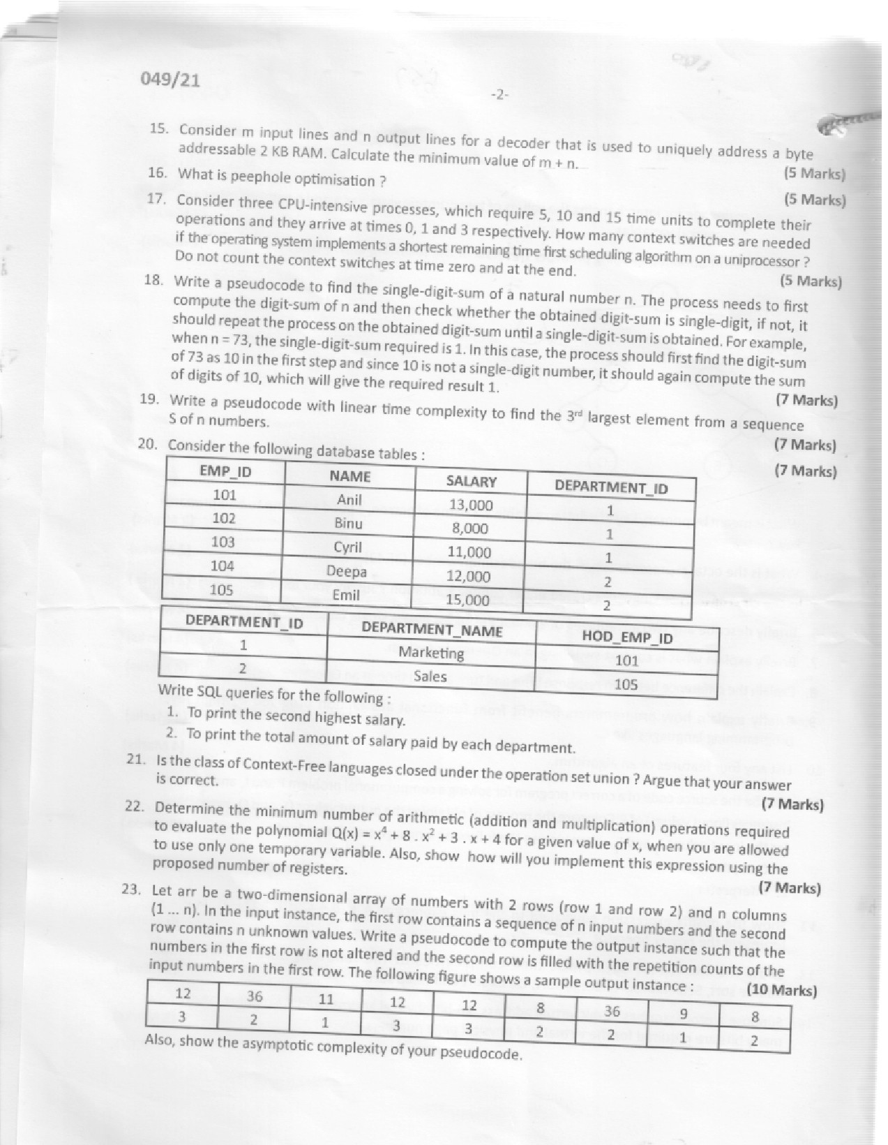 KPSC Range Forest Officer Exam 2021 Code 04921 2