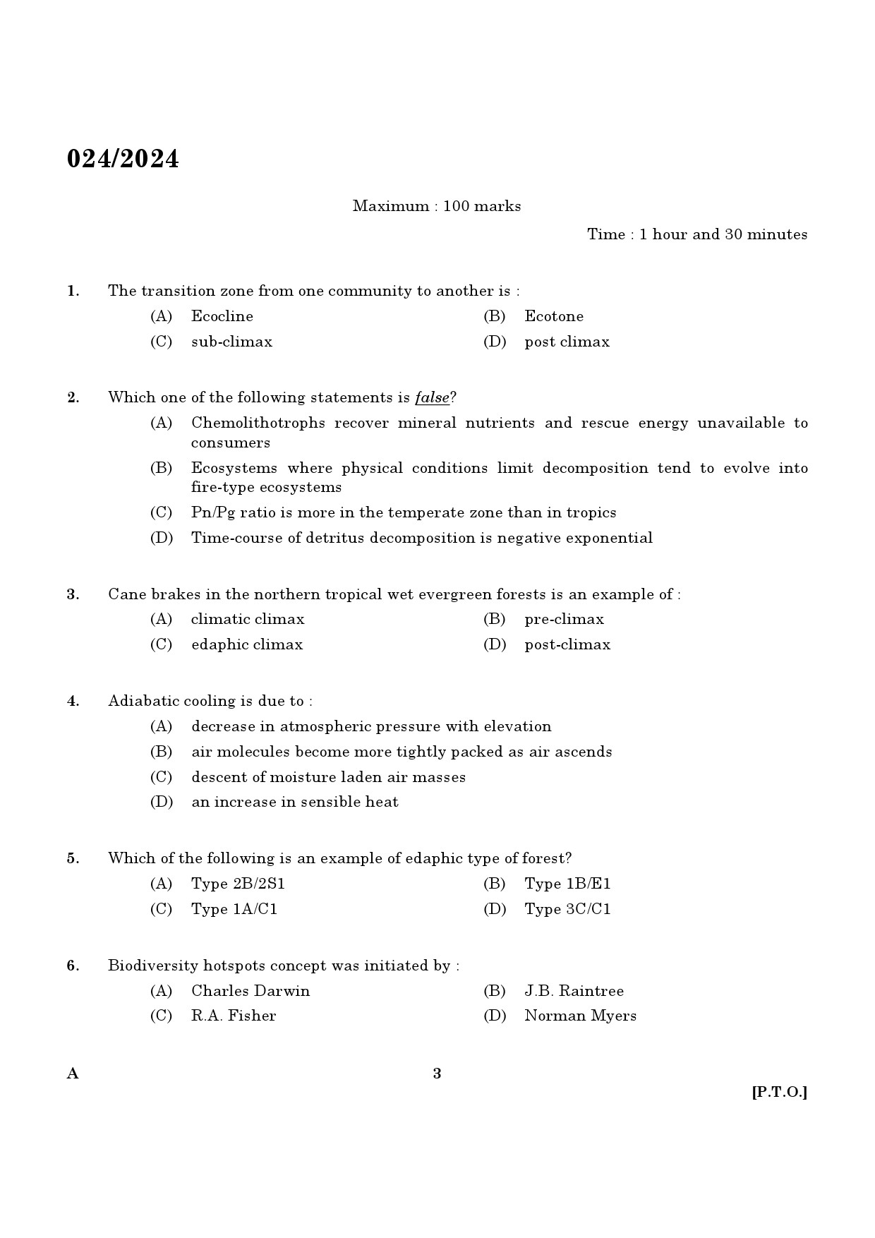 KPSC Range Forest Officer Exam 2024 Code 0242024 1