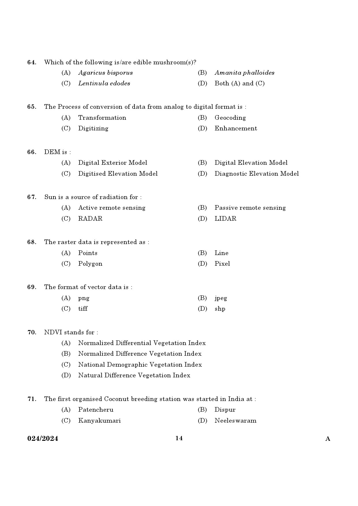 KPSC Range Forest Officer Exam 2024 Code 0242024 12