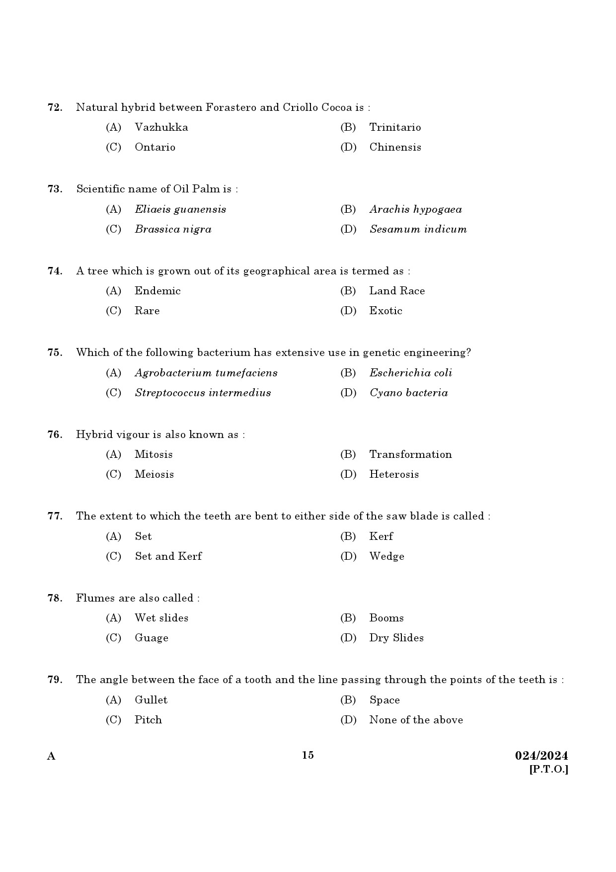 KPSC Range Forest Officer Exam 2024 Code 0242024 13