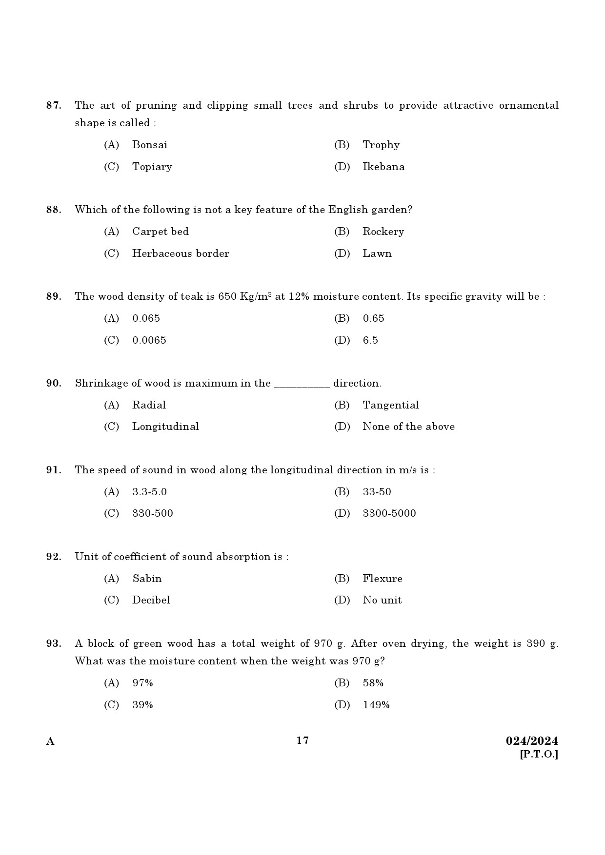 KPSC Range Forest Officer Exam 2024 Code 0242024 15