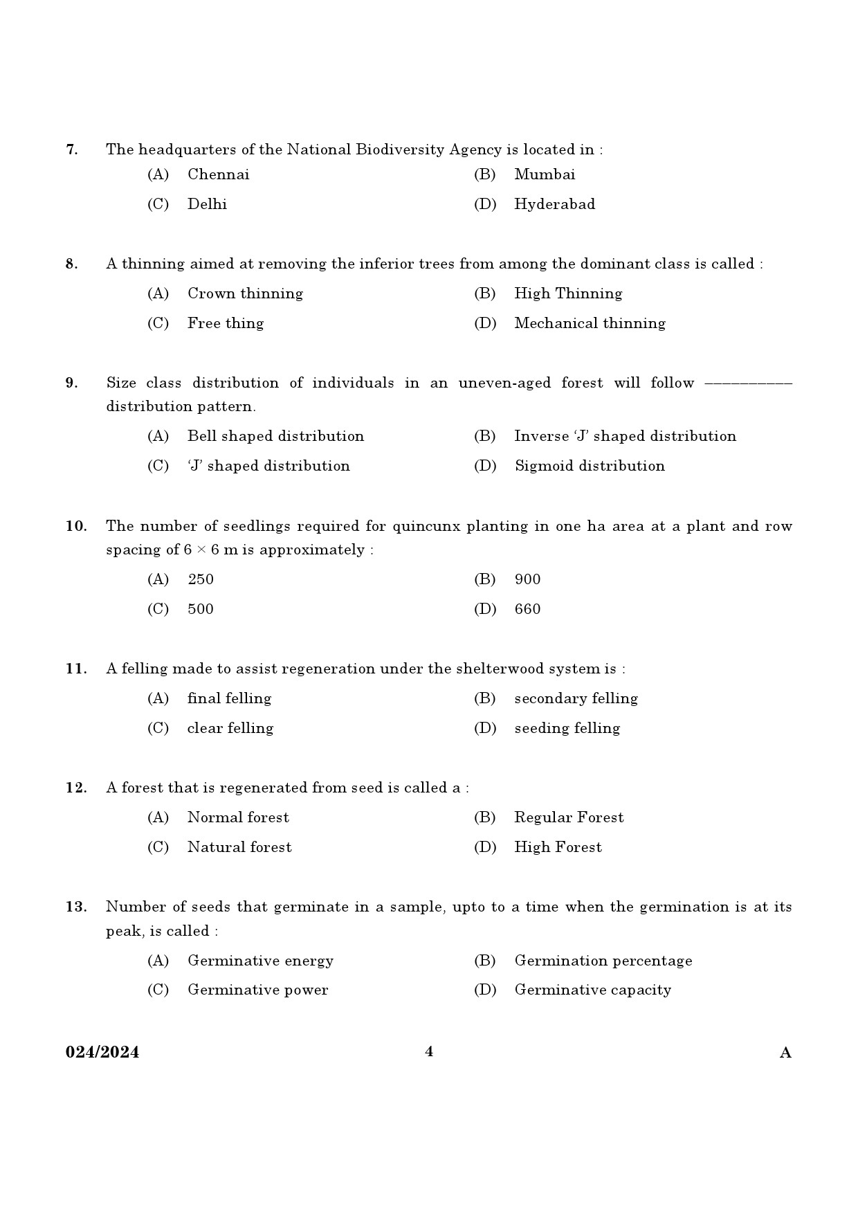 KPSC Range Forest Officer Exam 2024 Code 0242024 2