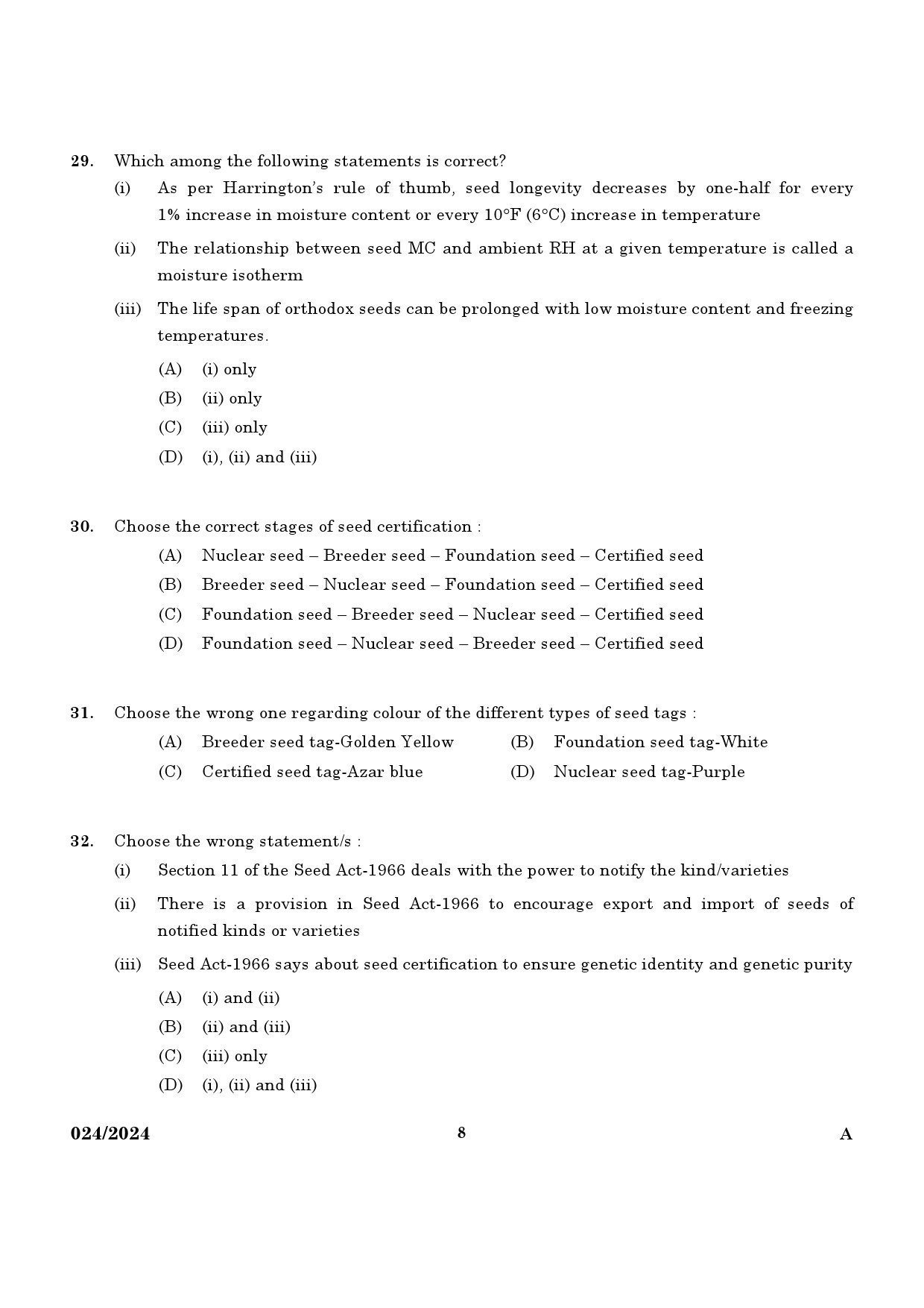 KPSC Range Forest Officer Exam 2024 Code 0242024 6