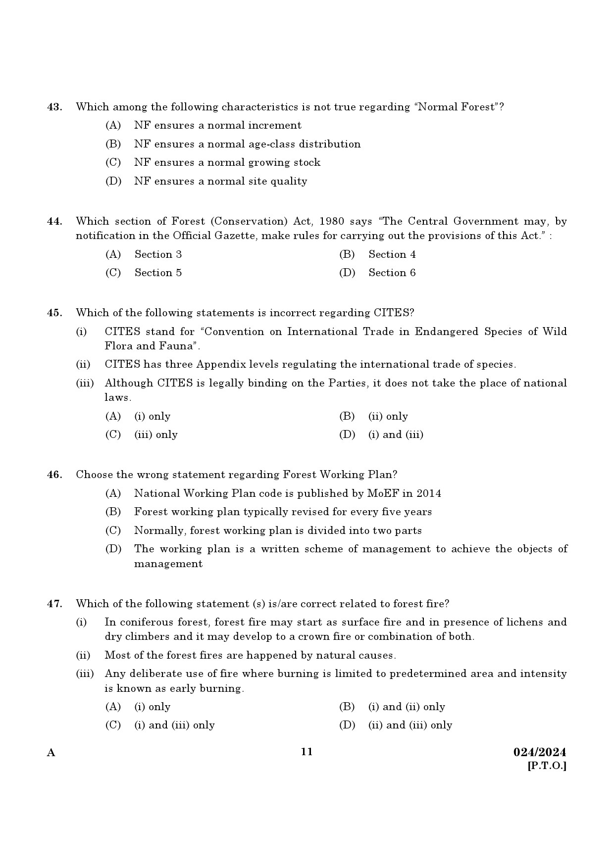 KPSC Range Forest Officer Exam 2024 Code 0242024 9