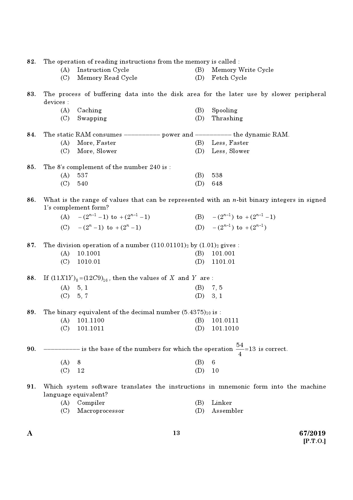 KPSC Industries Extension Officer Exam 2019 Code 672019 11