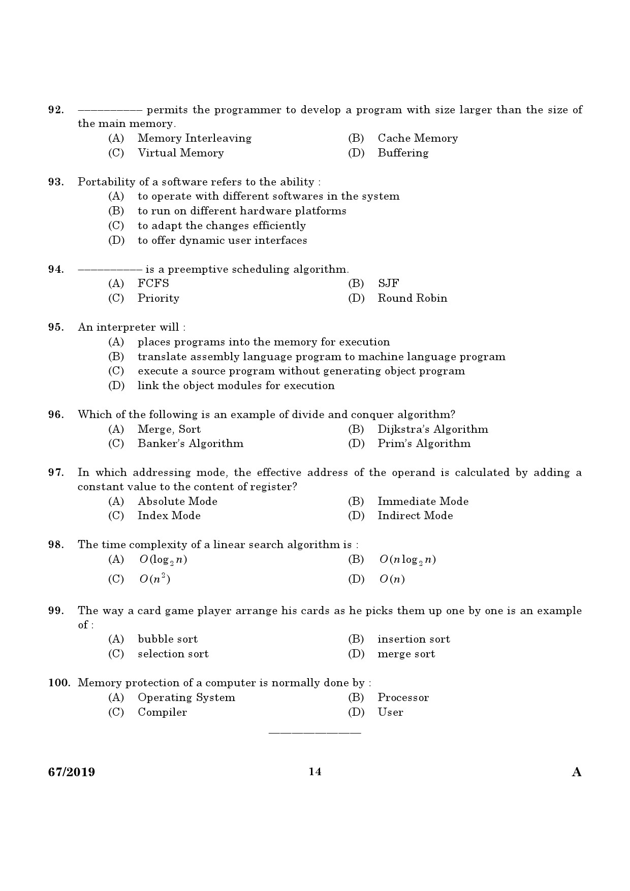 KPSC Industries Extension Officer Exam 2019 Code 672019 12