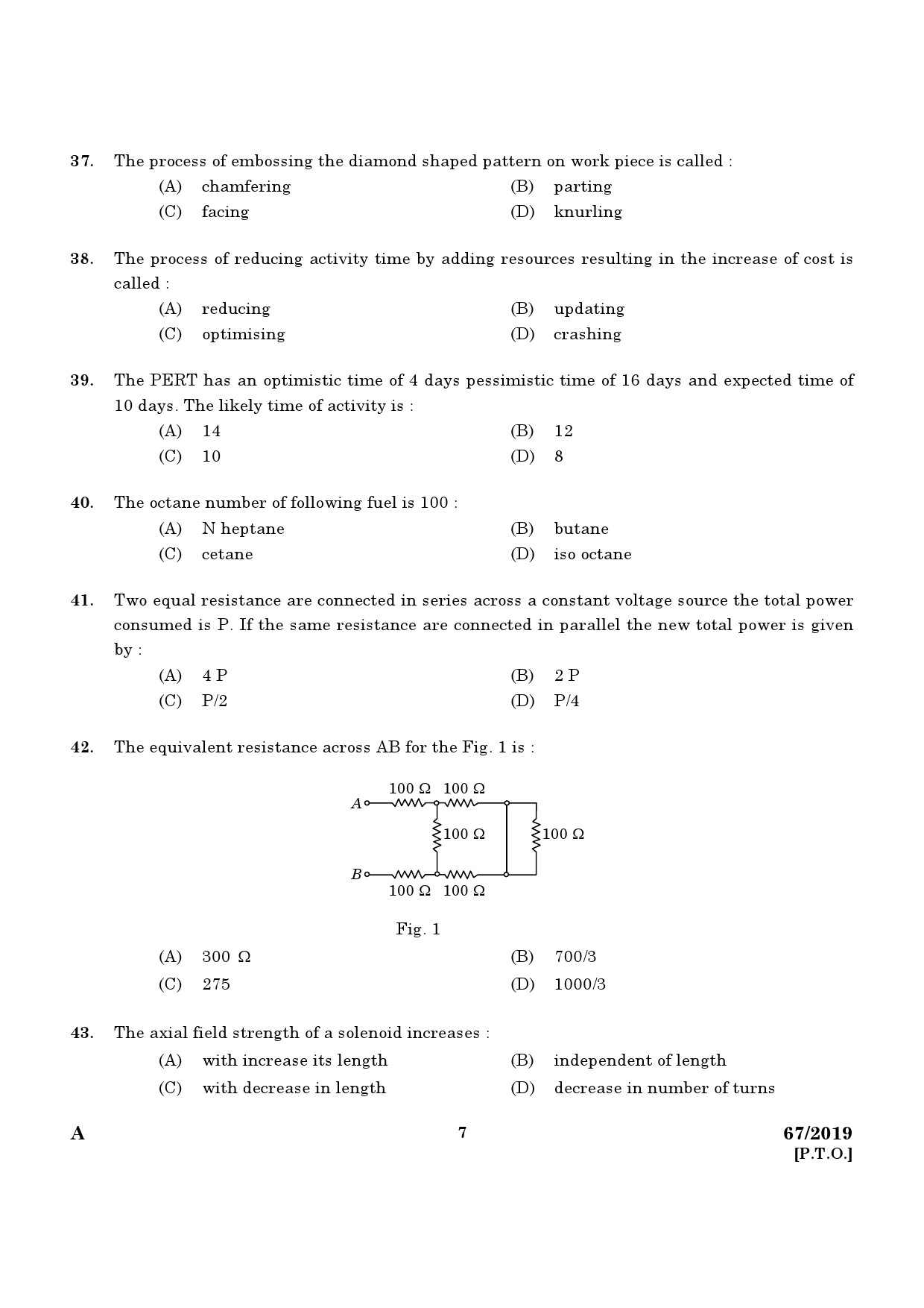 KPSC Industries Extension Officer Exam 2019 Code 672019 5