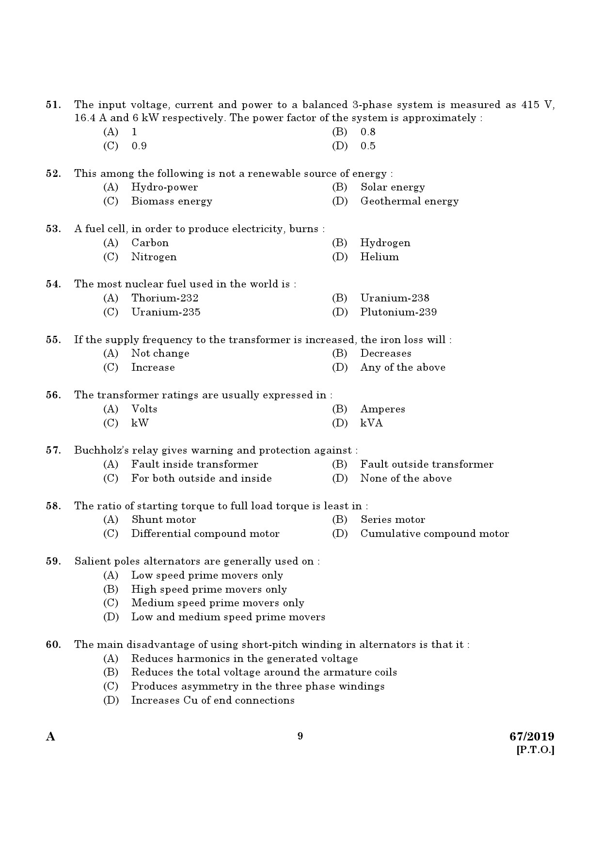 KPSC Industries Extension Officer Exam 2019 Code 672019 7