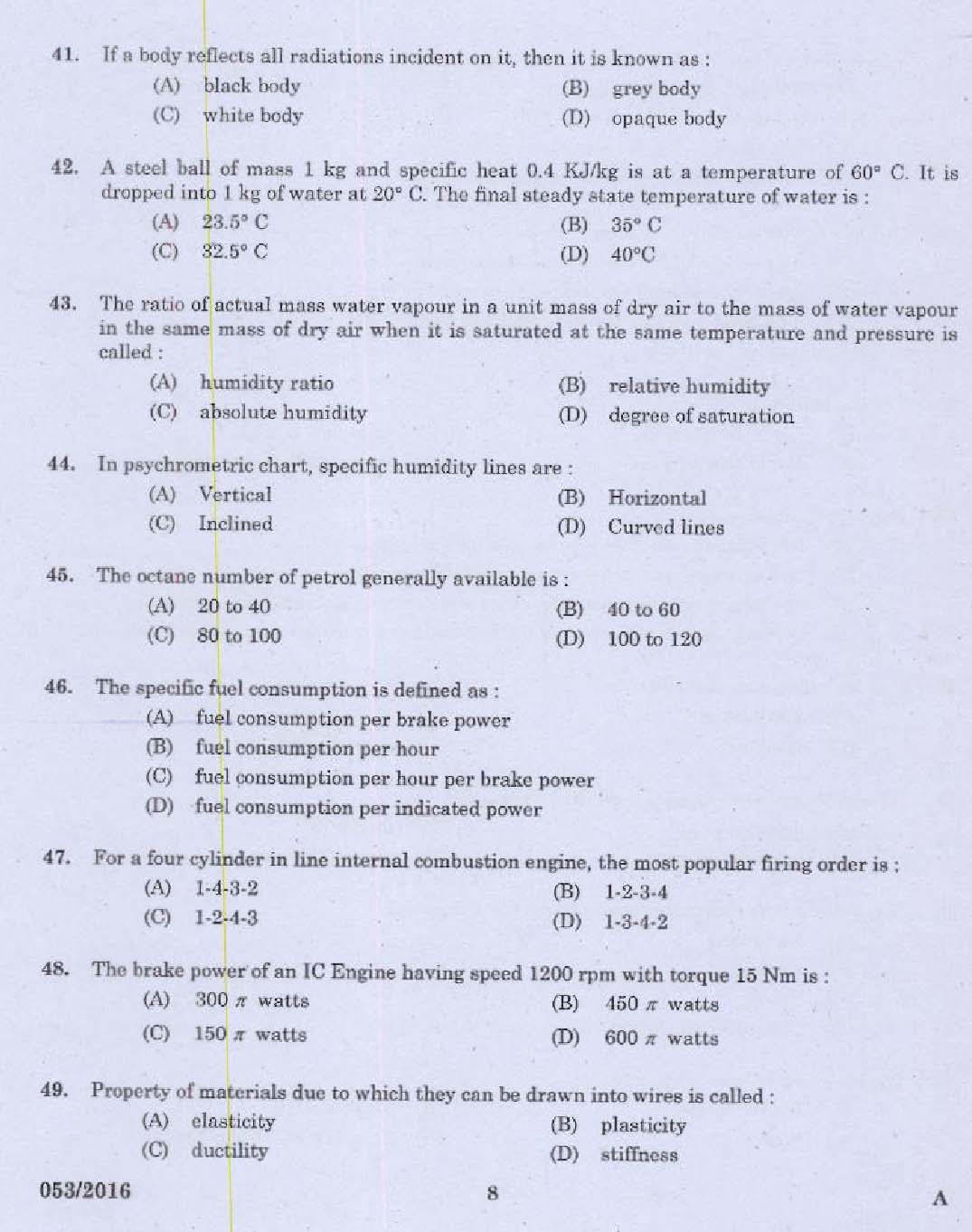 KPSC Inspector of Factories and Boilers Grade II Exam 532016 6