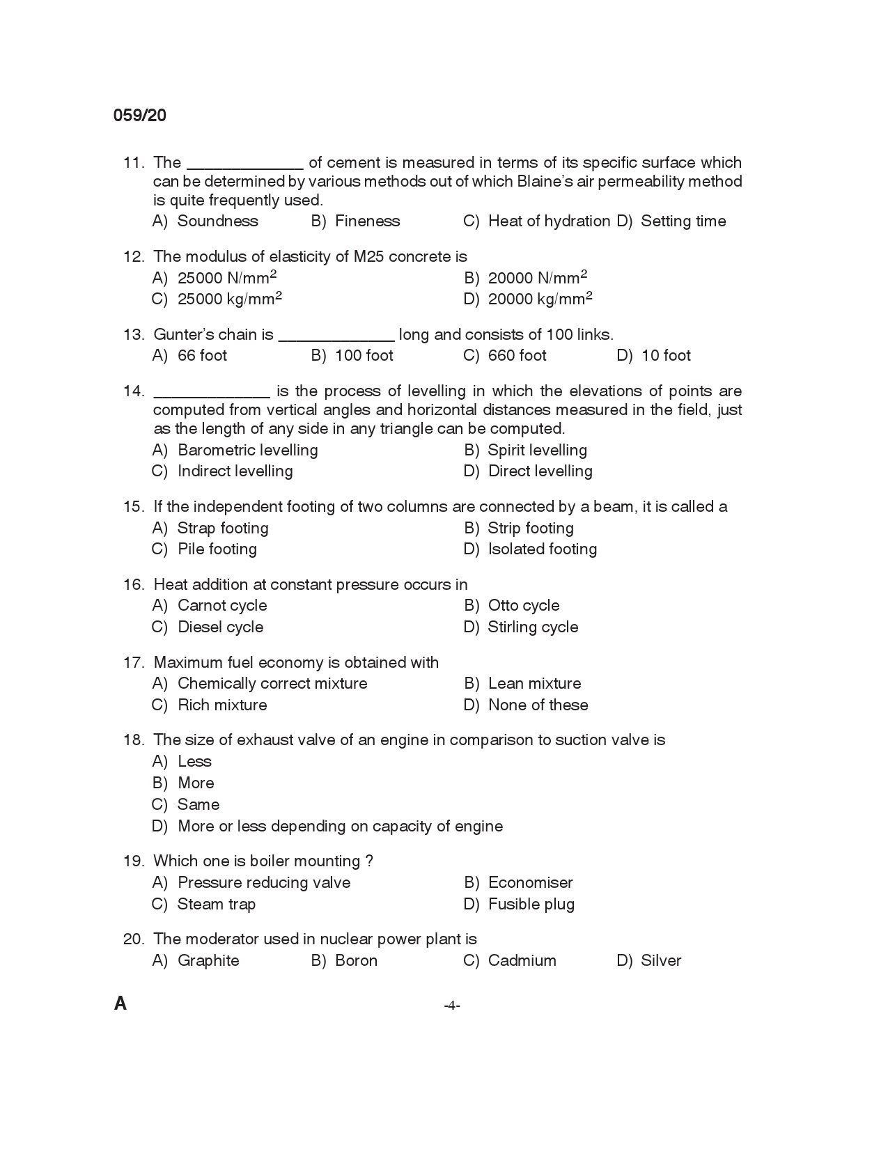 KPSC Instructor Grade 1 Electrical Engineering Exam 2020 Code 0592020 3