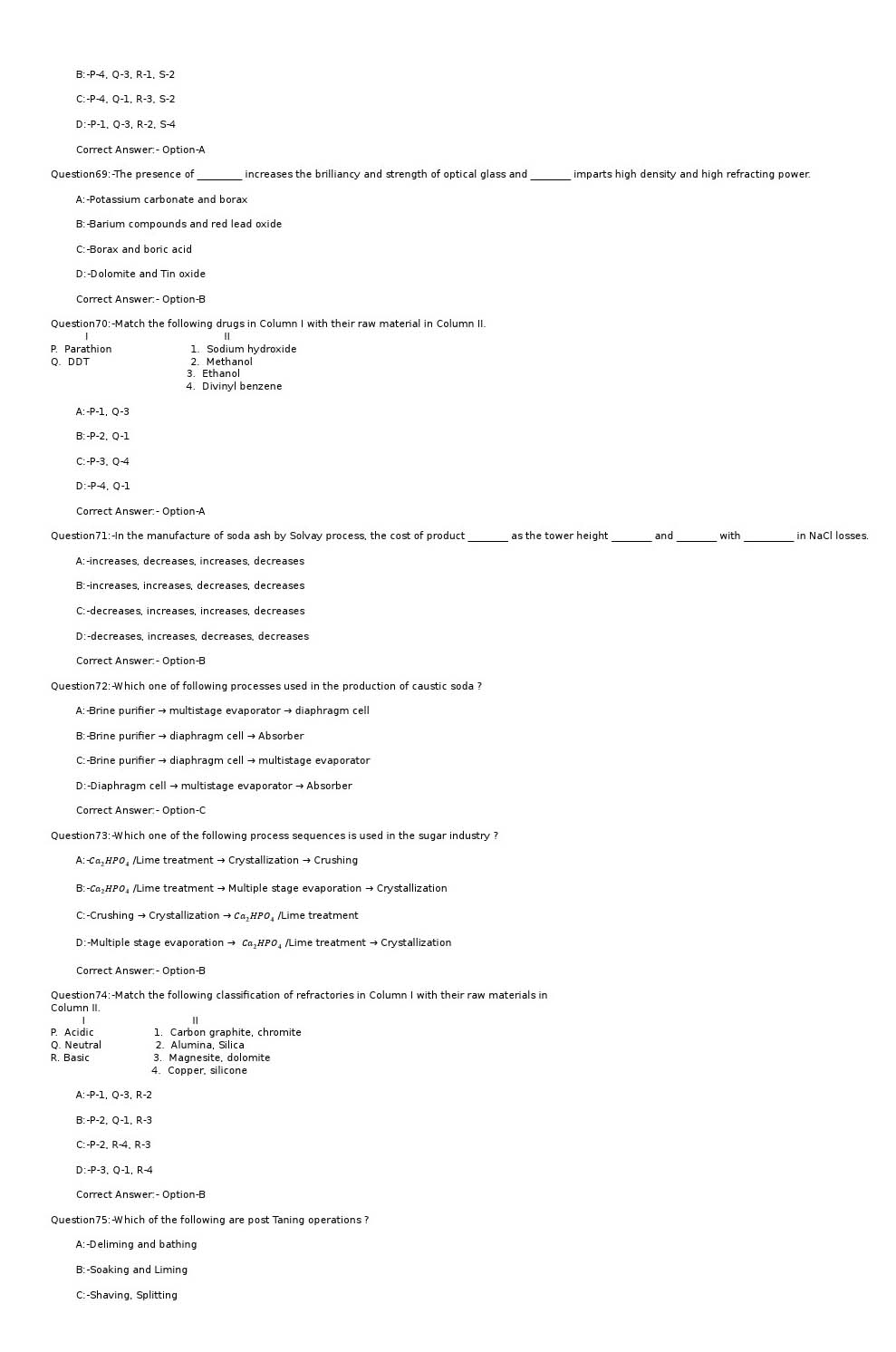 KPSC Instructor Grade I in Chemical Engineering Exam 2022 Code 672022OL 10