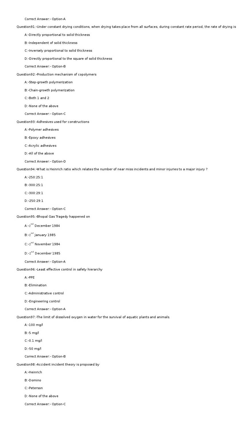 KPSC Instructor Grade I in Chemical Engineering Exam 2022 Code 672022OL 13