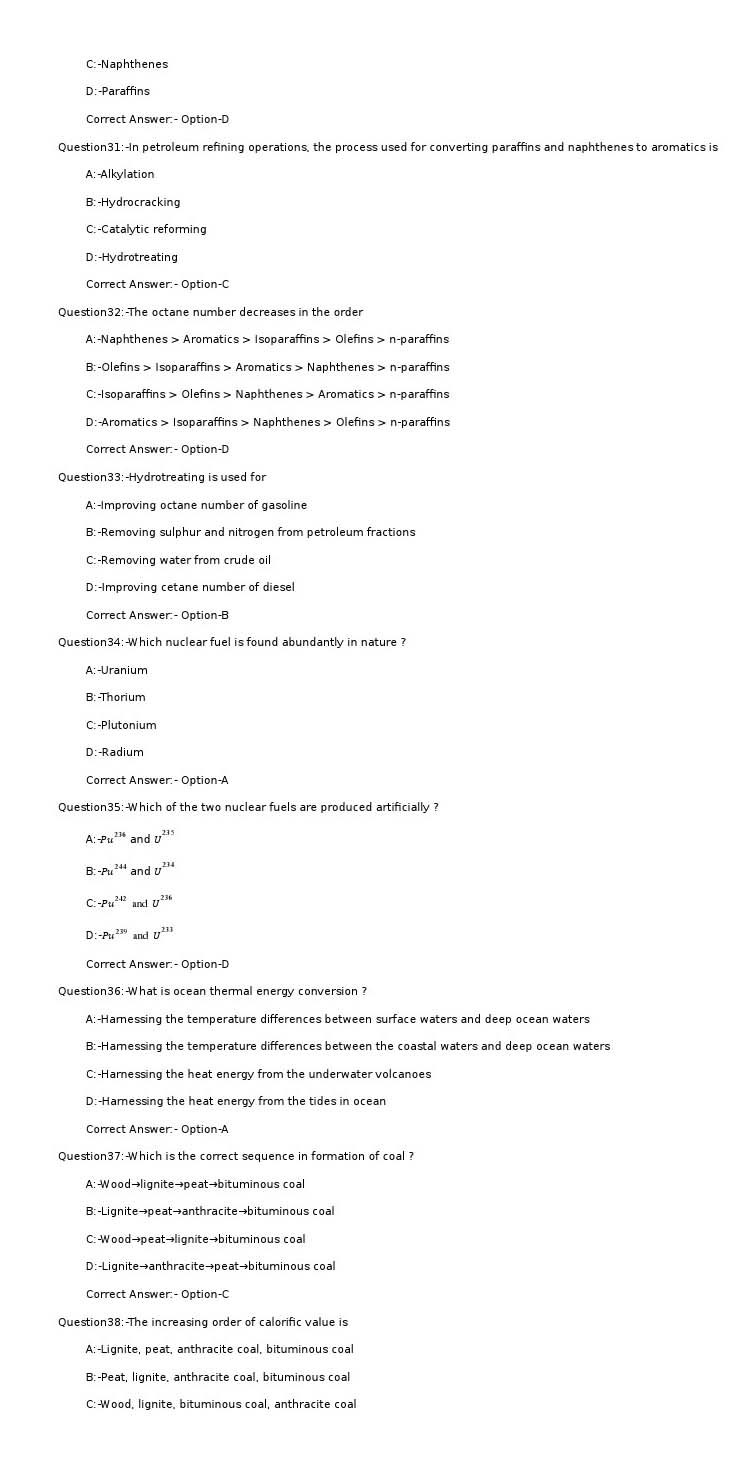 KPSC Instructor Grade I in Chemical Engineering Exam 2022 Code 672022OL 5