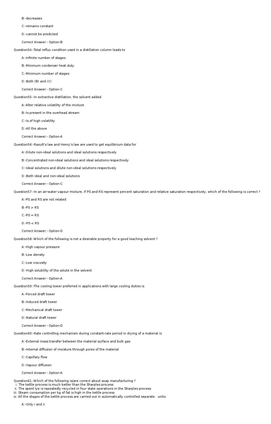 KPSC Instructor Grade I in Chemical Engineering Exam 2022 Code 672022OL 8