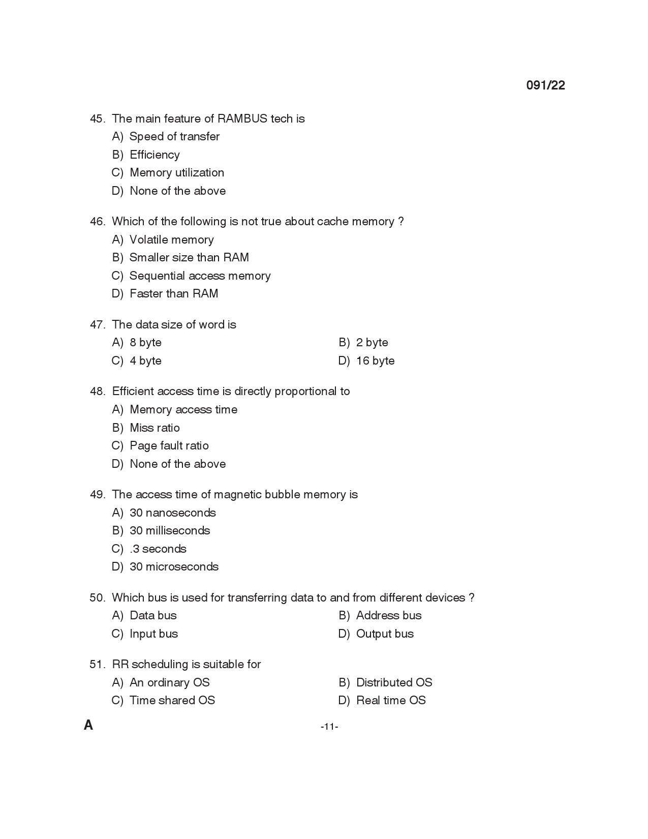 KPSC Instructor Grade I in Information Technology Exam 2022 Code 912022 10