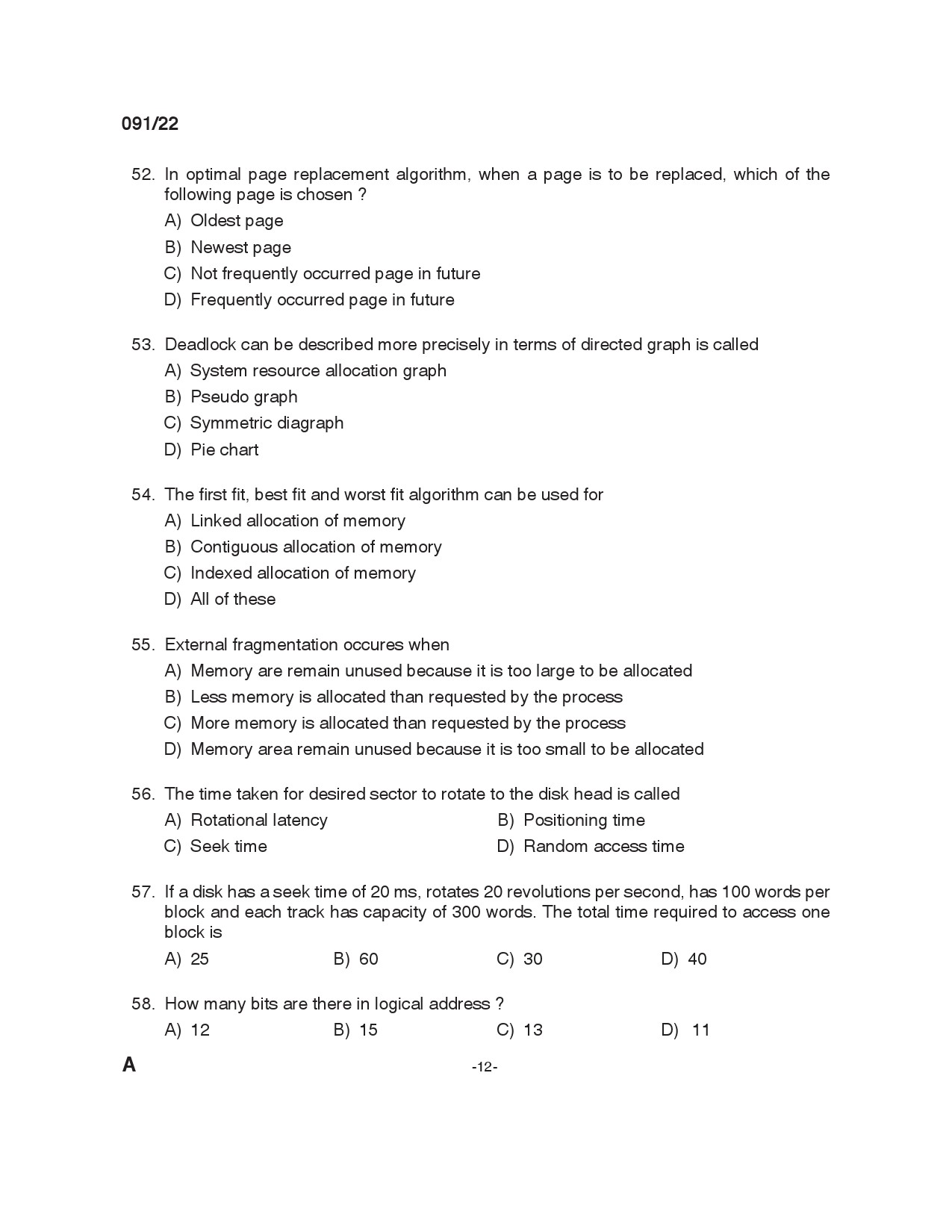 KPSC Instructor Grade I in Information Technology Exam 2022 Code 912022 11