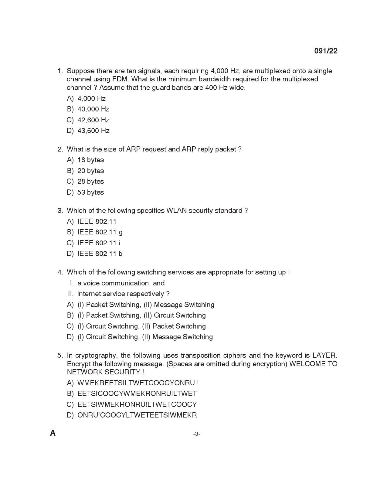 KPSC Instructor Grade I in Information Technology Exam 2022 Code 912022 2