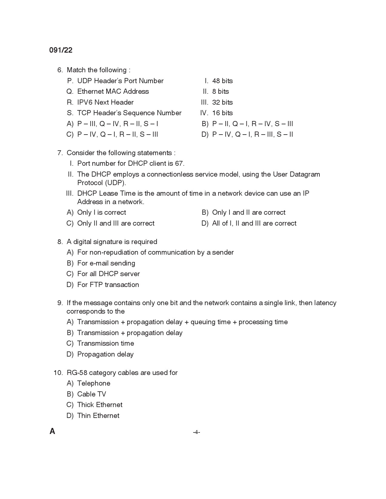 KPSC Instructor Grade I in Information Technology Exam 2022 Code 912022 3