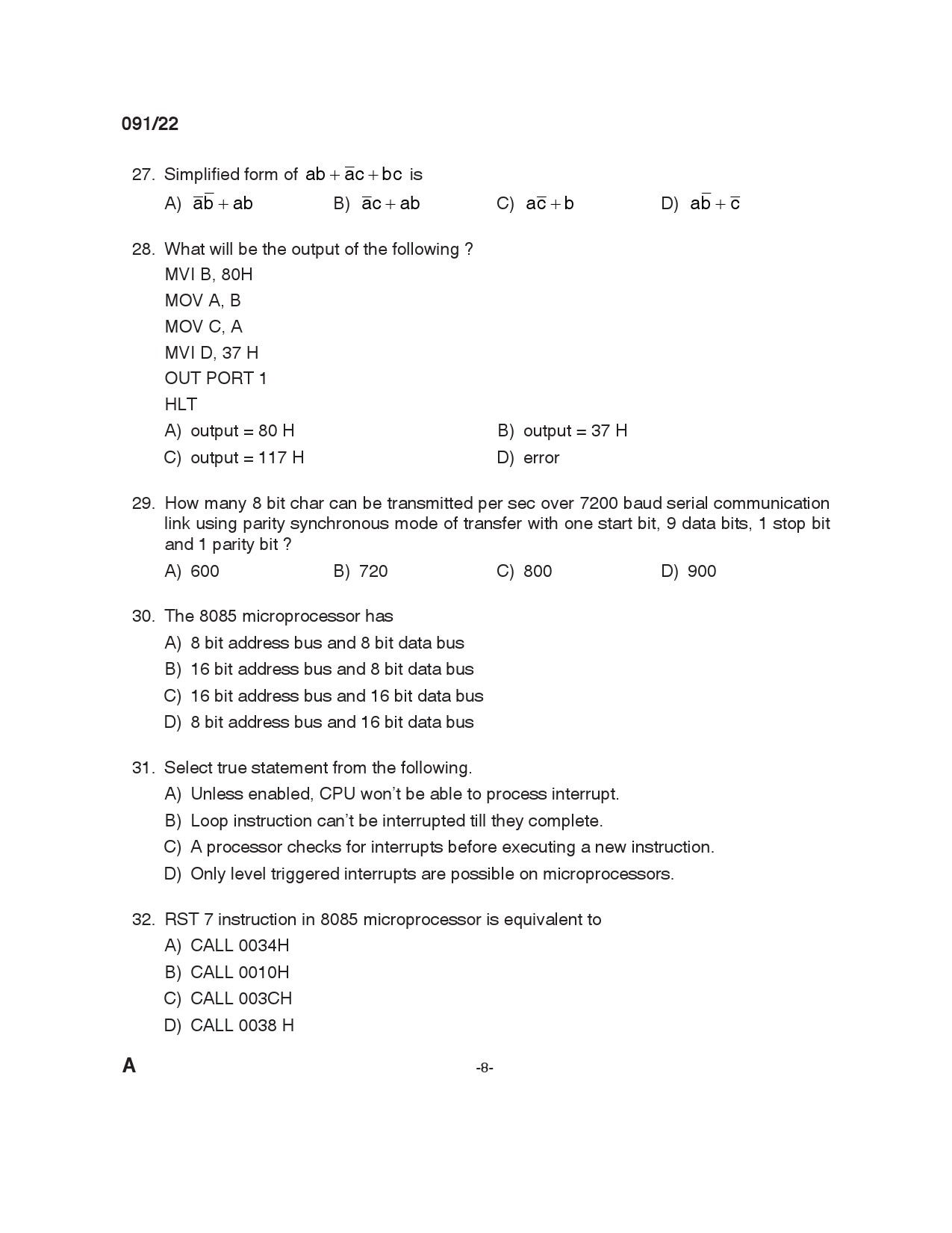 KPSC Instructor Grade I in Information Technology Exam 2022 Code 912022 7