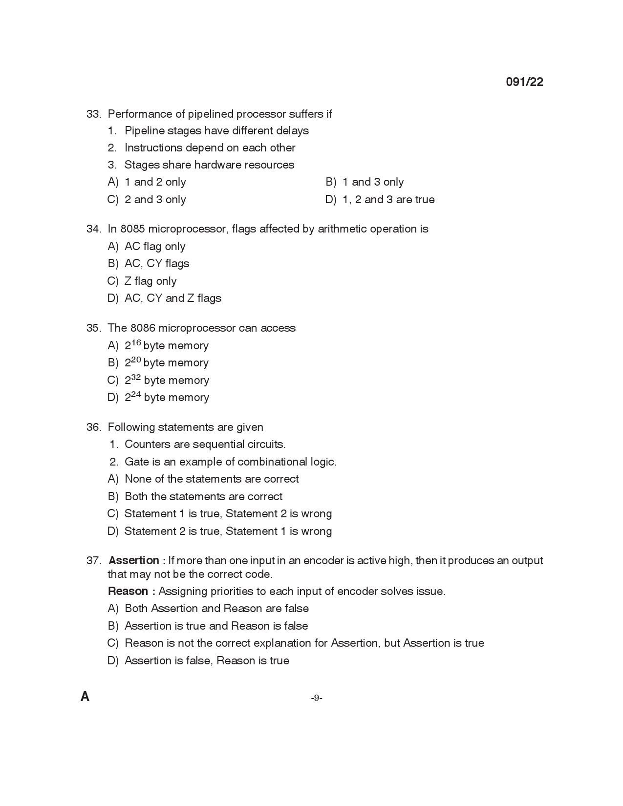 KPSC Instructor Grade I in Information Technology Exam 2022 Code 912022 8