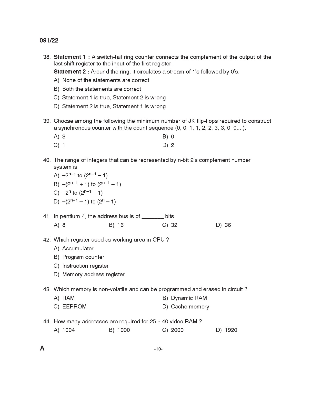 KPSC Instructor Grade I in Information Technology Exam 2022 Code 912022 9