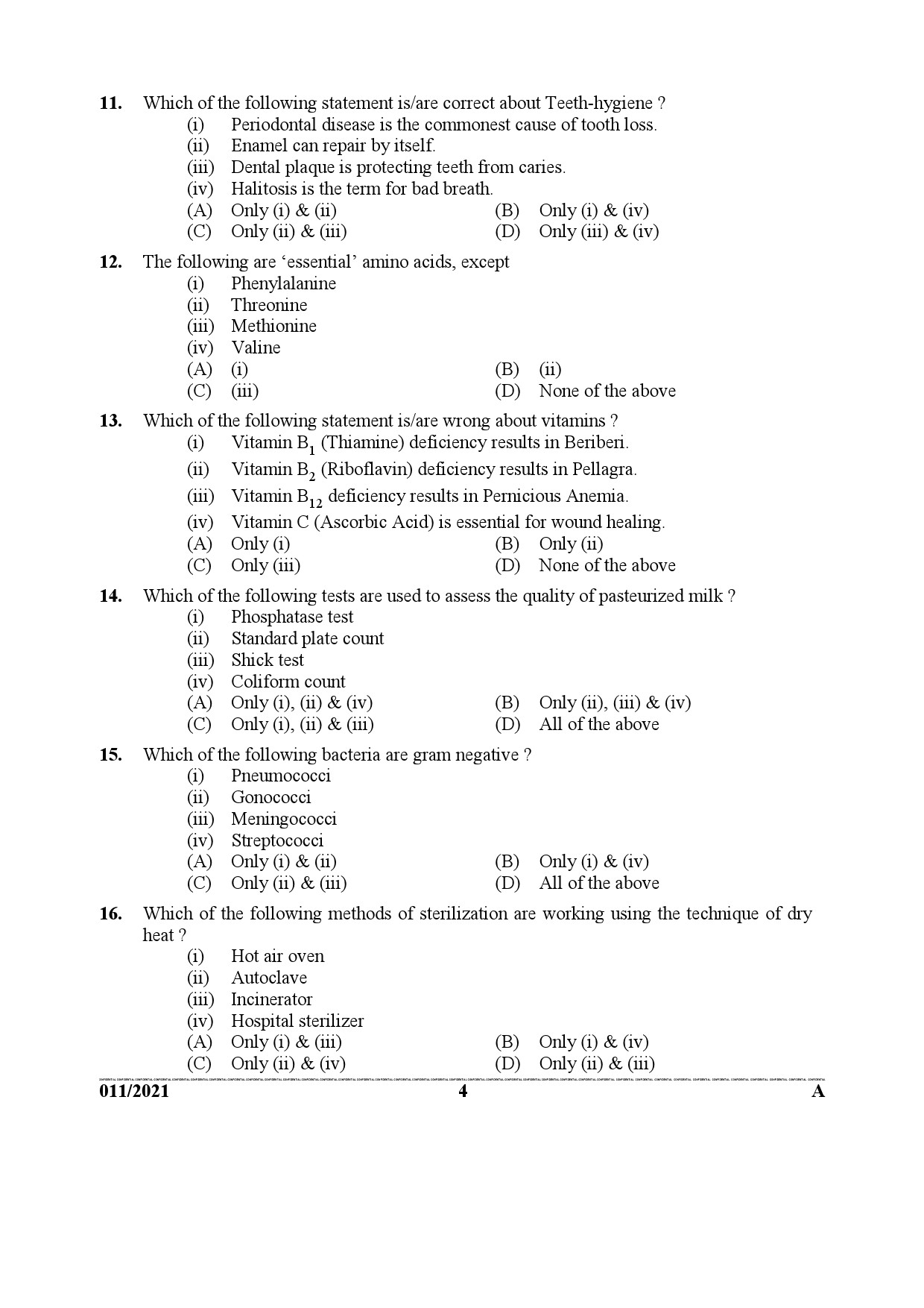 KPSC Junior Health Inspector Grade II Exam 2021 Code 0112021 3