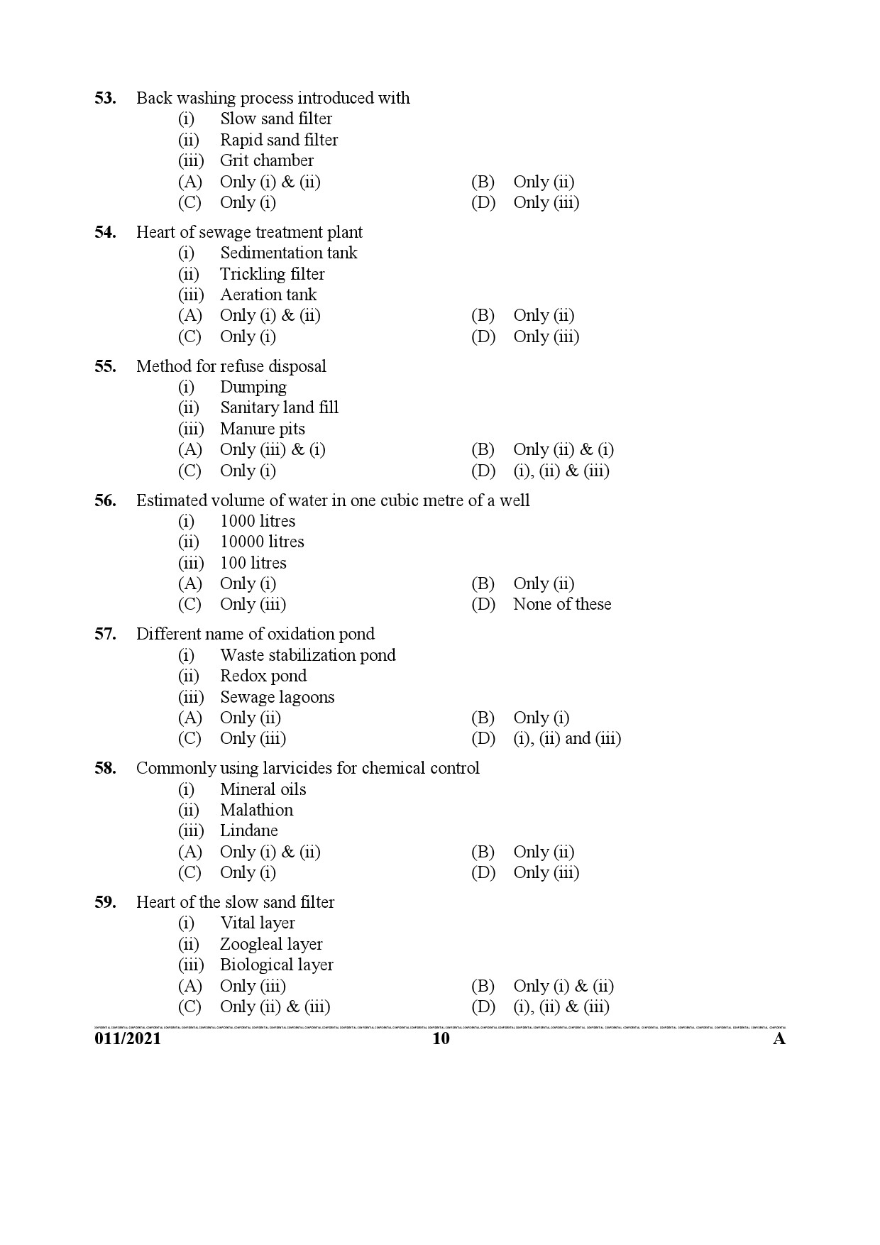 KPSC Junior Health Inspector Grade II Exam 2021 Code 0112021 9