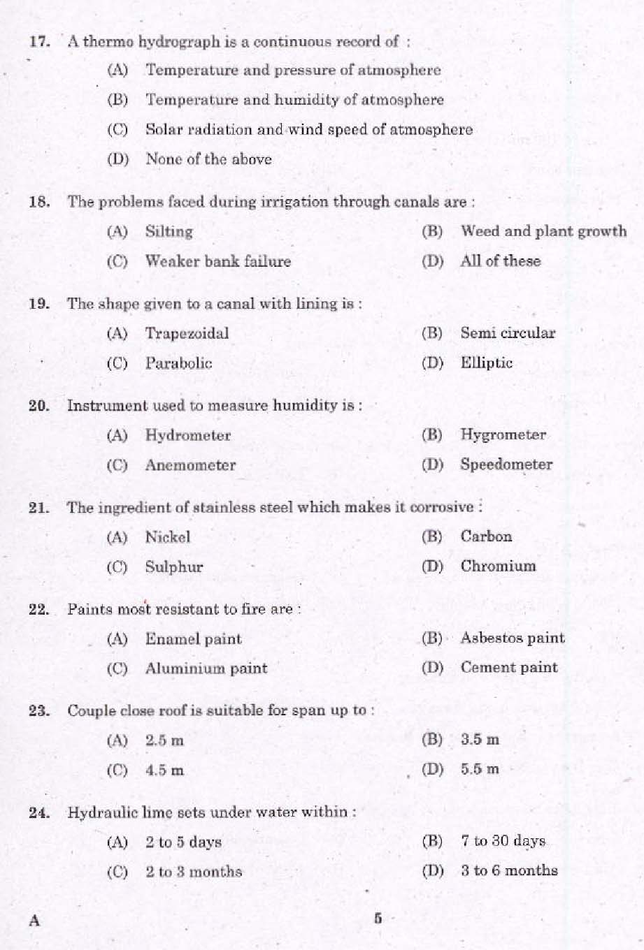 KPSC Laboratory Technical Assistant Civil Exam 2015 Code 412015 3