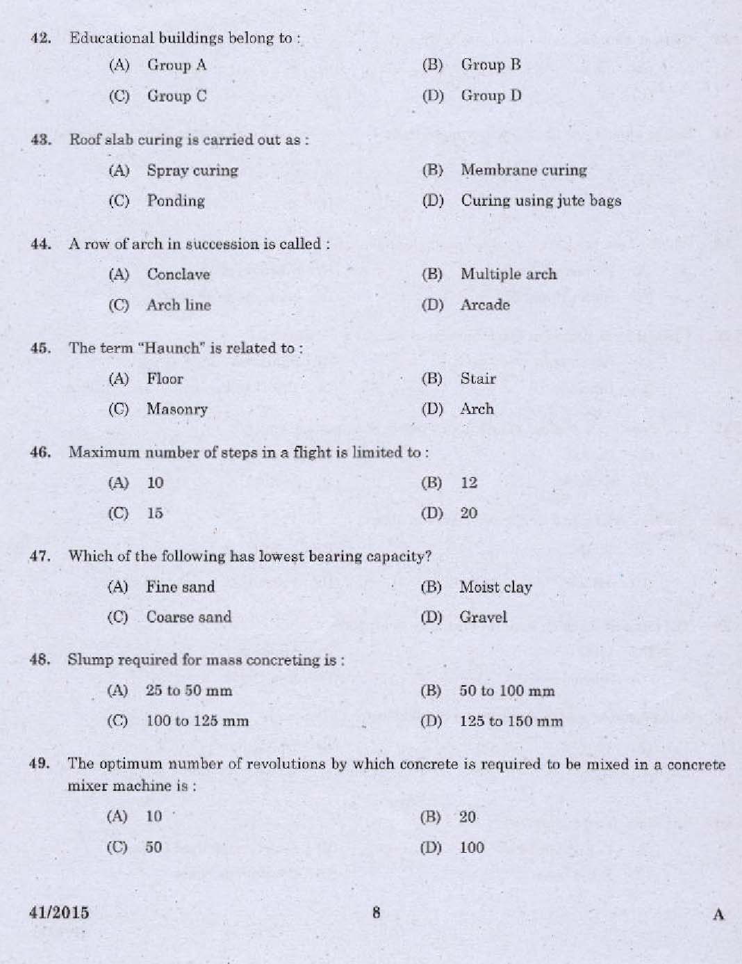 KPSC Laboratory Technical Assistant Civil Exam 2015 Code 412015 6