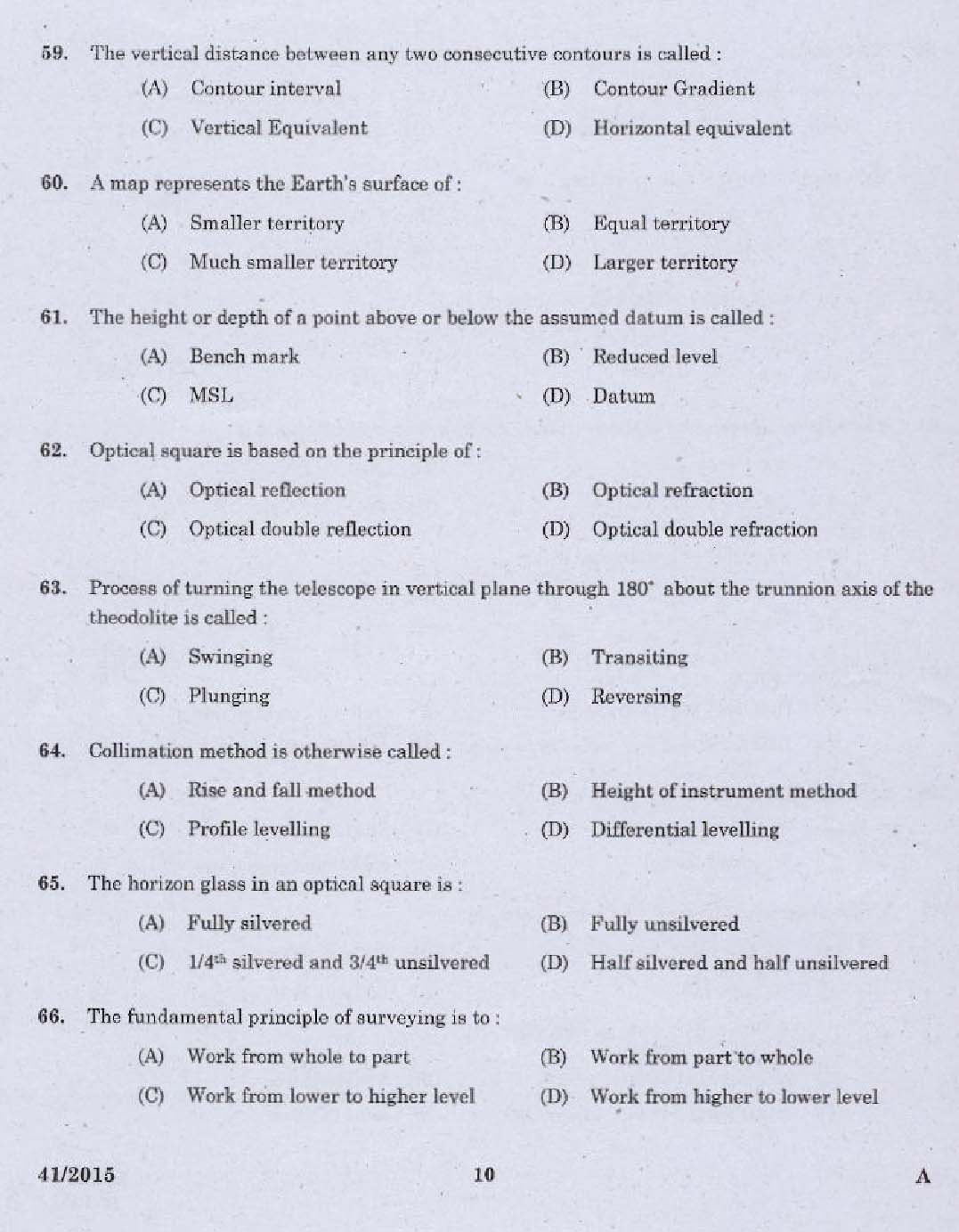 KPSC Laboratory Technical Assistant Civil Exam 2015 Code 412015 8