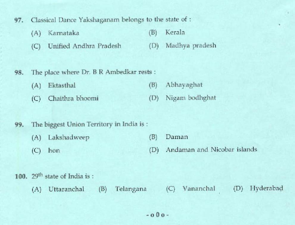 KPSC Laboratory Technical Assistant Live Stock Management Exam 2014 12