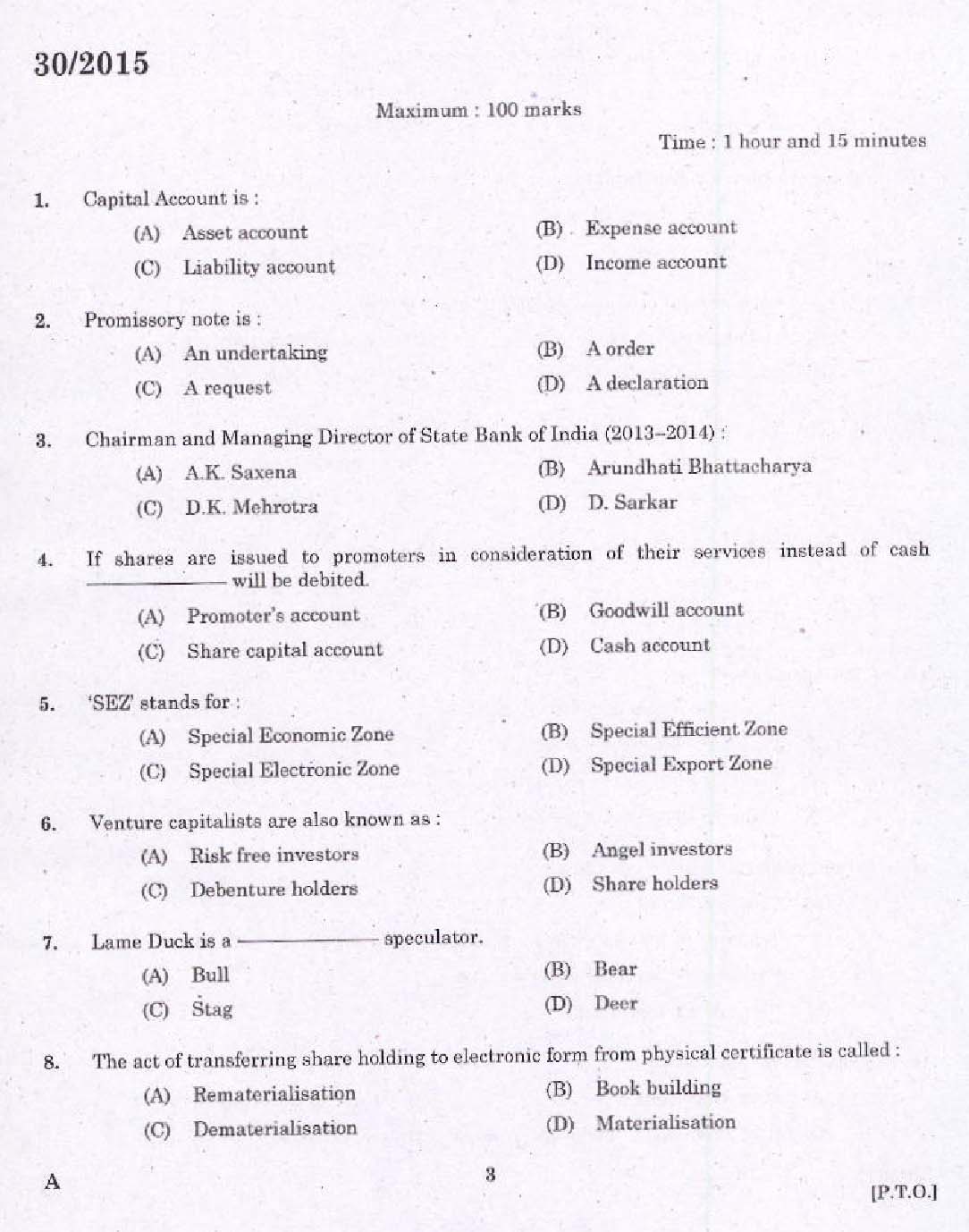 Laboratory Technical Assistant Accountancy and Auditing Exam 2015 1